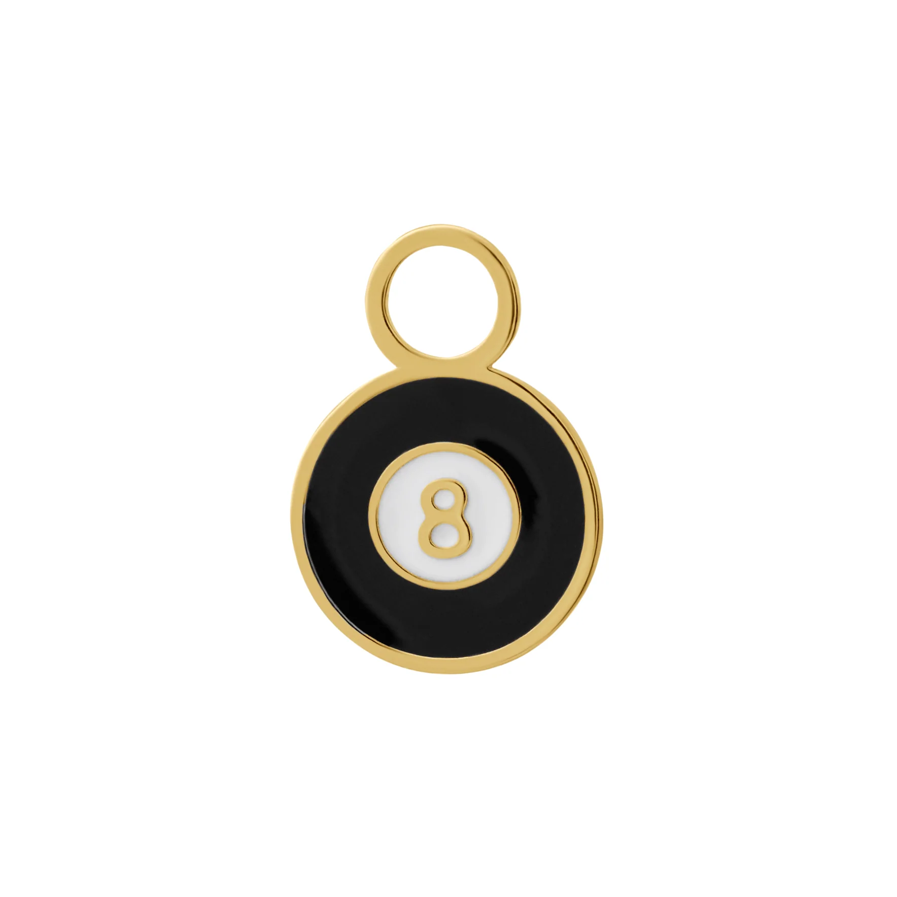 8 Ball Enamel Hoop Charm