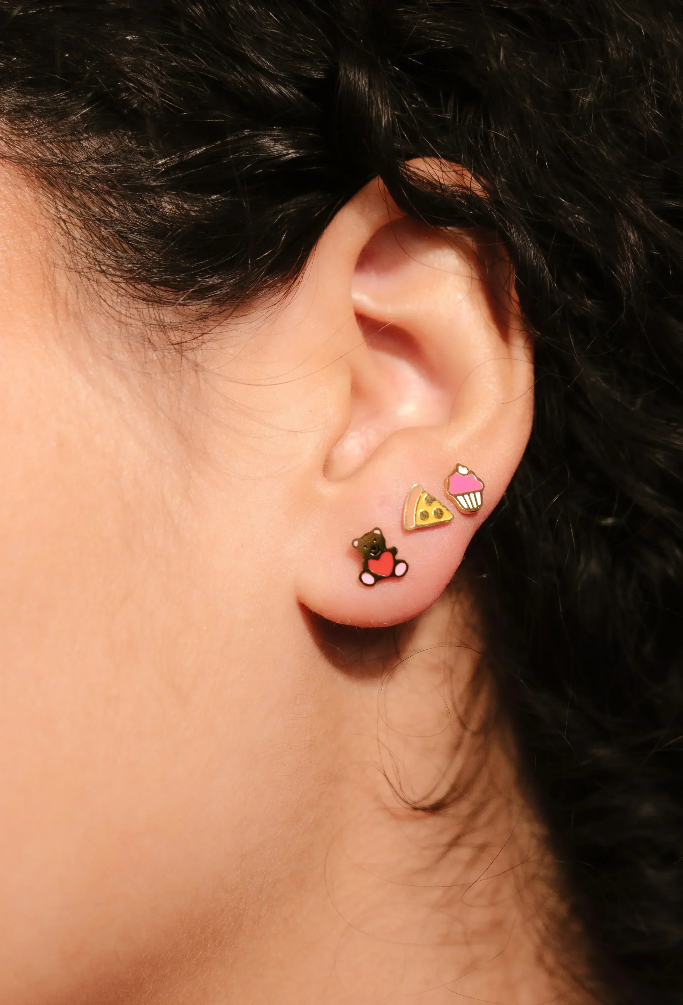 Teddy Bear Enamel Flat Back Stud - Image 2