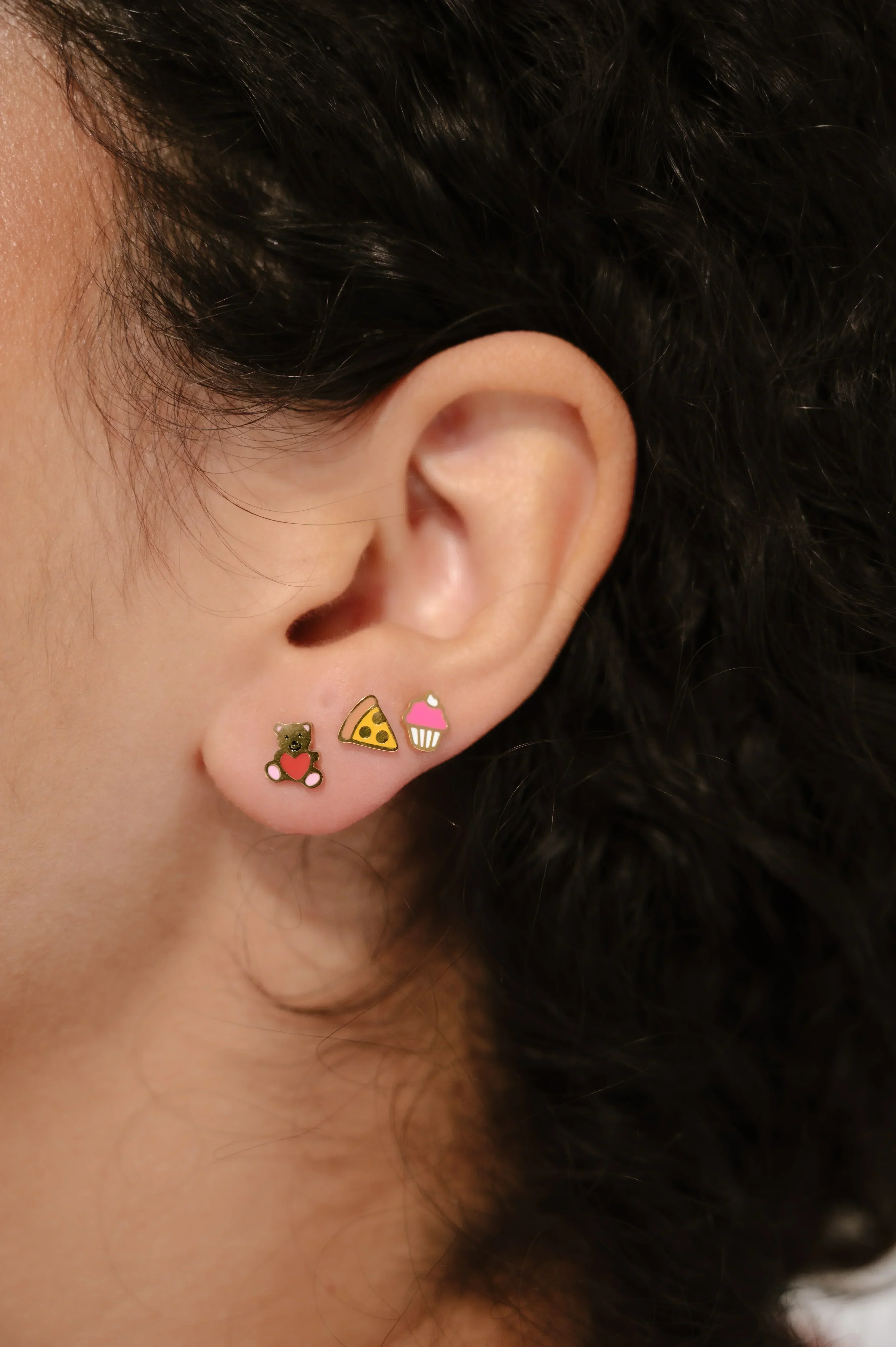Teddy Bear Enamel Flat Back Stud - Image 3