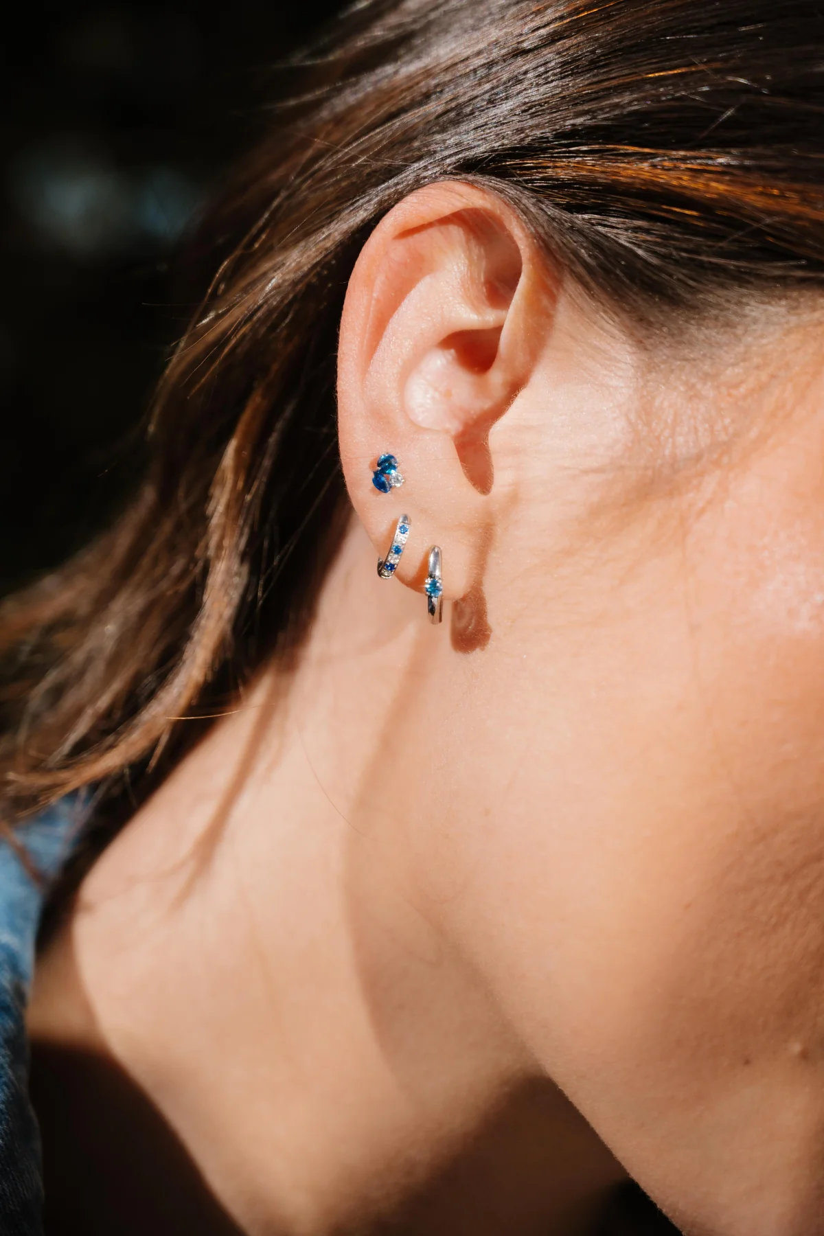 Bijoux Flat Back Stud - Blue - Image 5