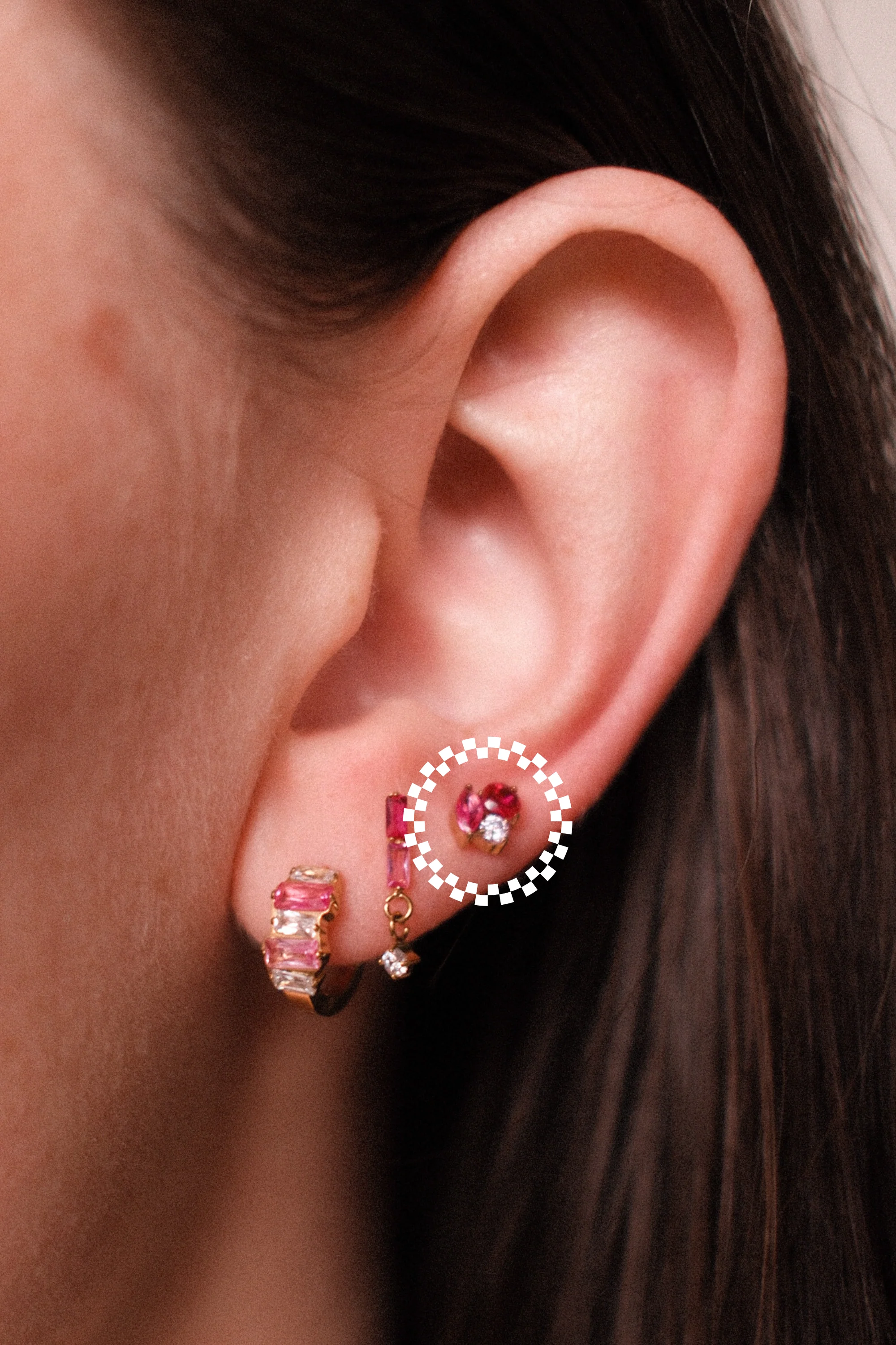 Bijoux Flat Back Stud - Pink - Image 2