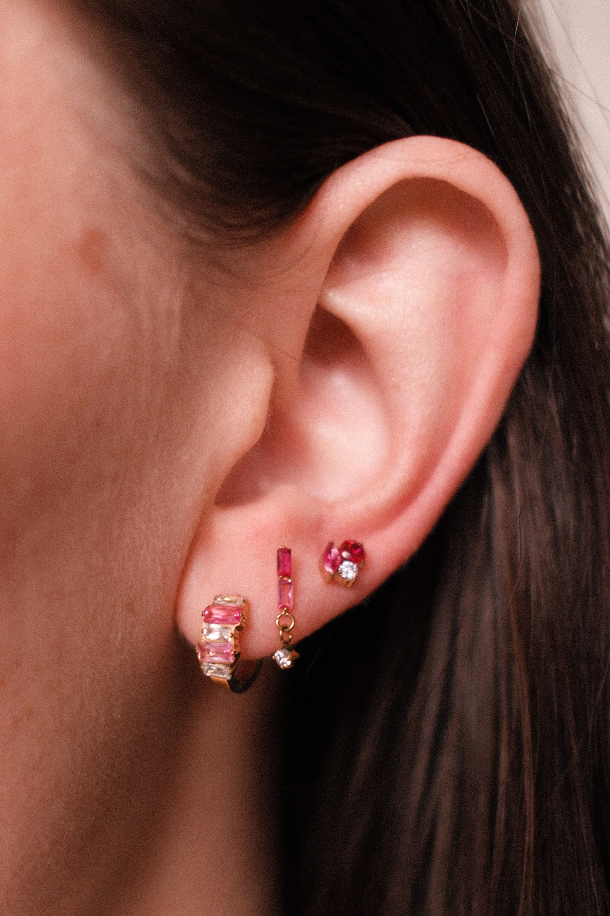 Bijoux Flat Back Stud - Pink - Image 3