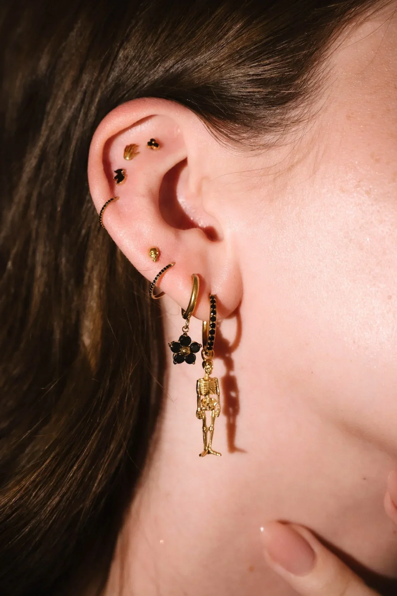 Black Dahlia Charm Hoops - Image 3