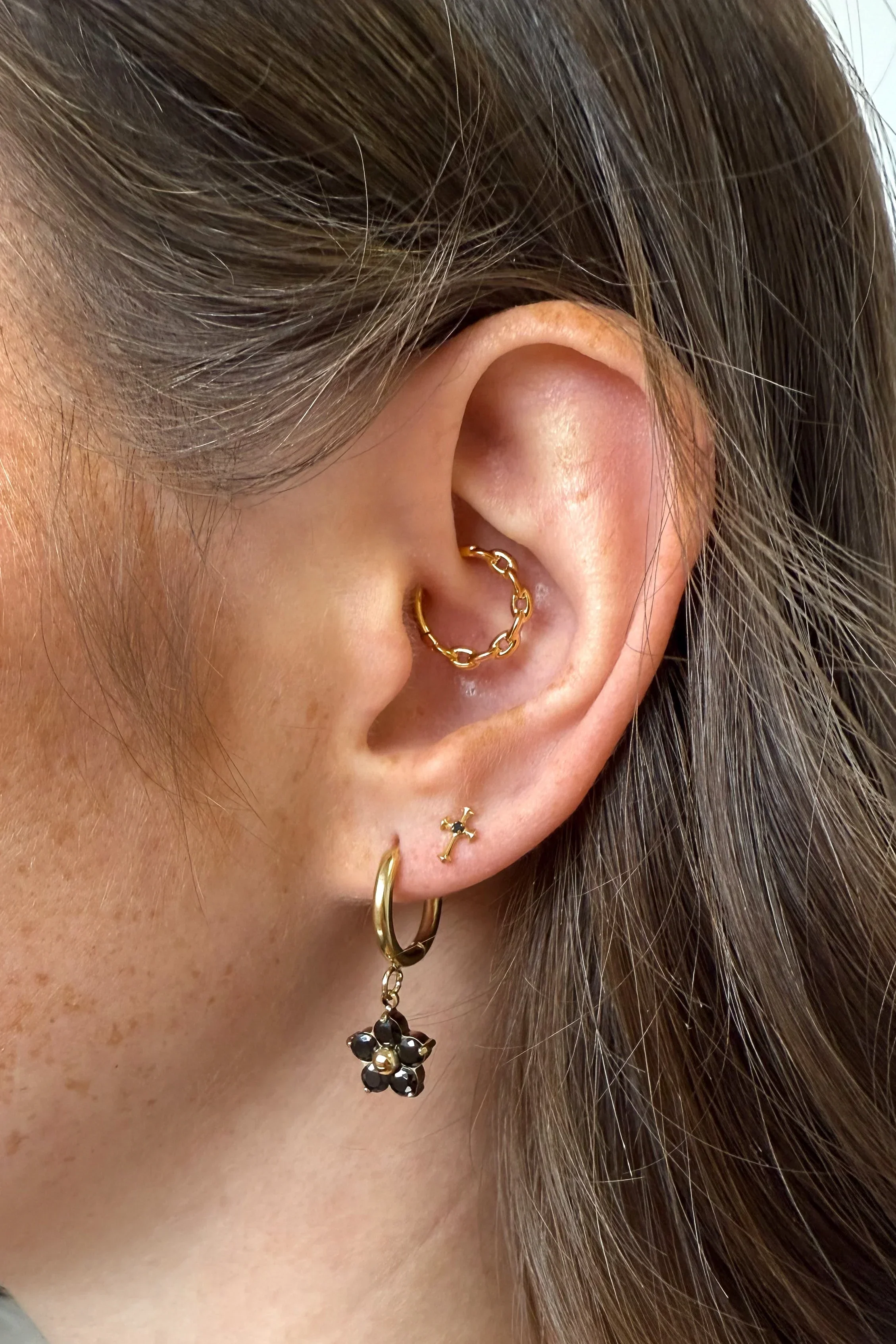 Black Dahlia Charm Hoops - Image 5