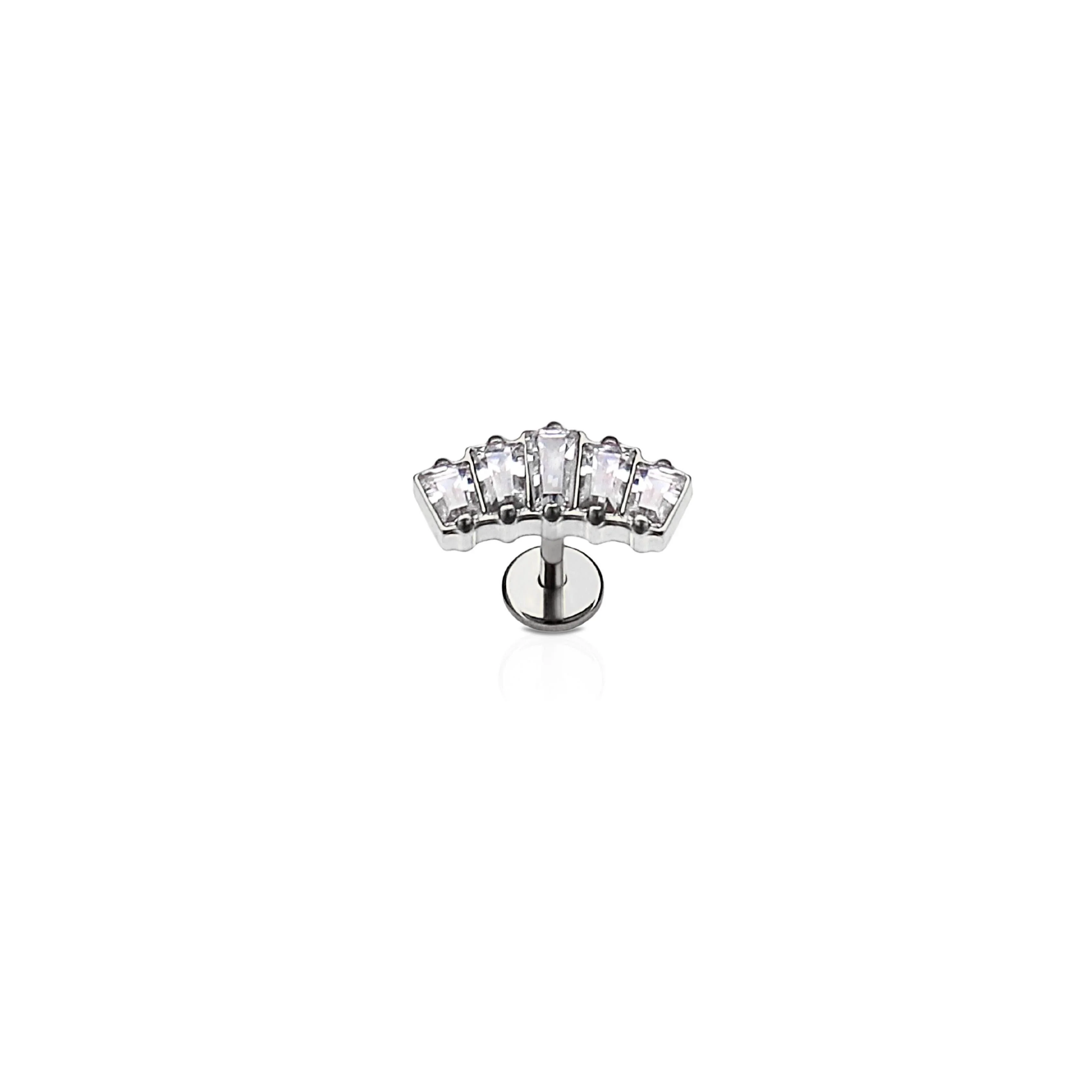 Blaze Curve Zirconia Flat Back Stud - Image 7