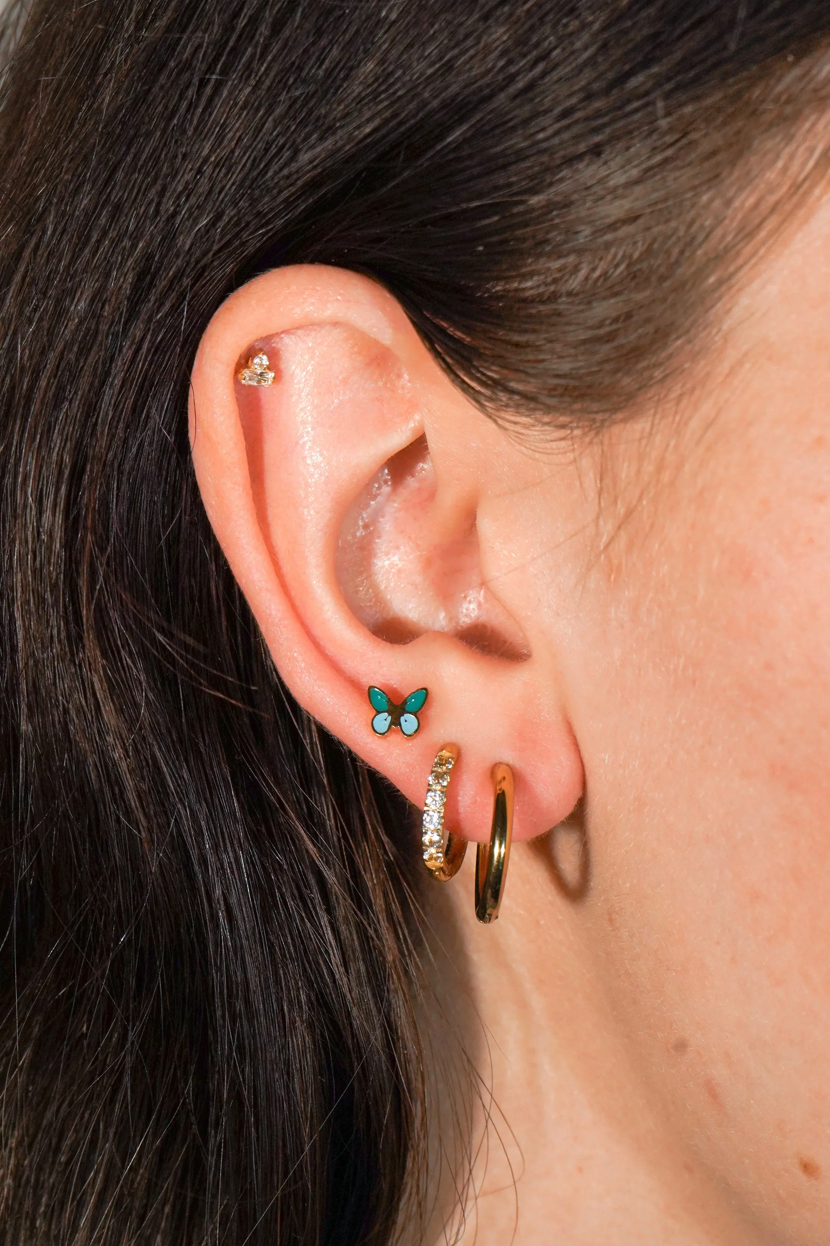 Blue Butterfly Enamel Flat Back Stud - Image 3