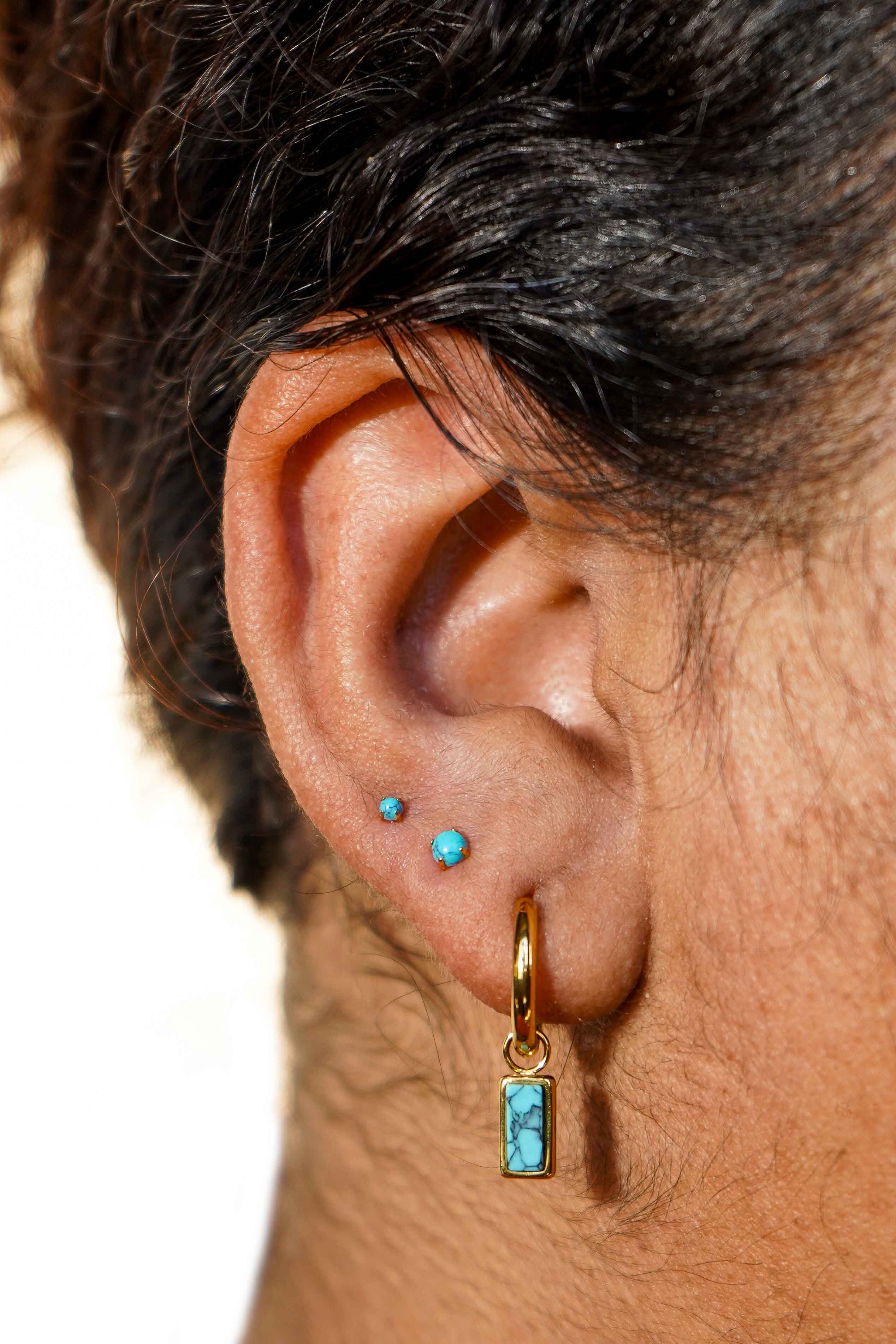 Blue Howlite Flat Back Stud - Image 2