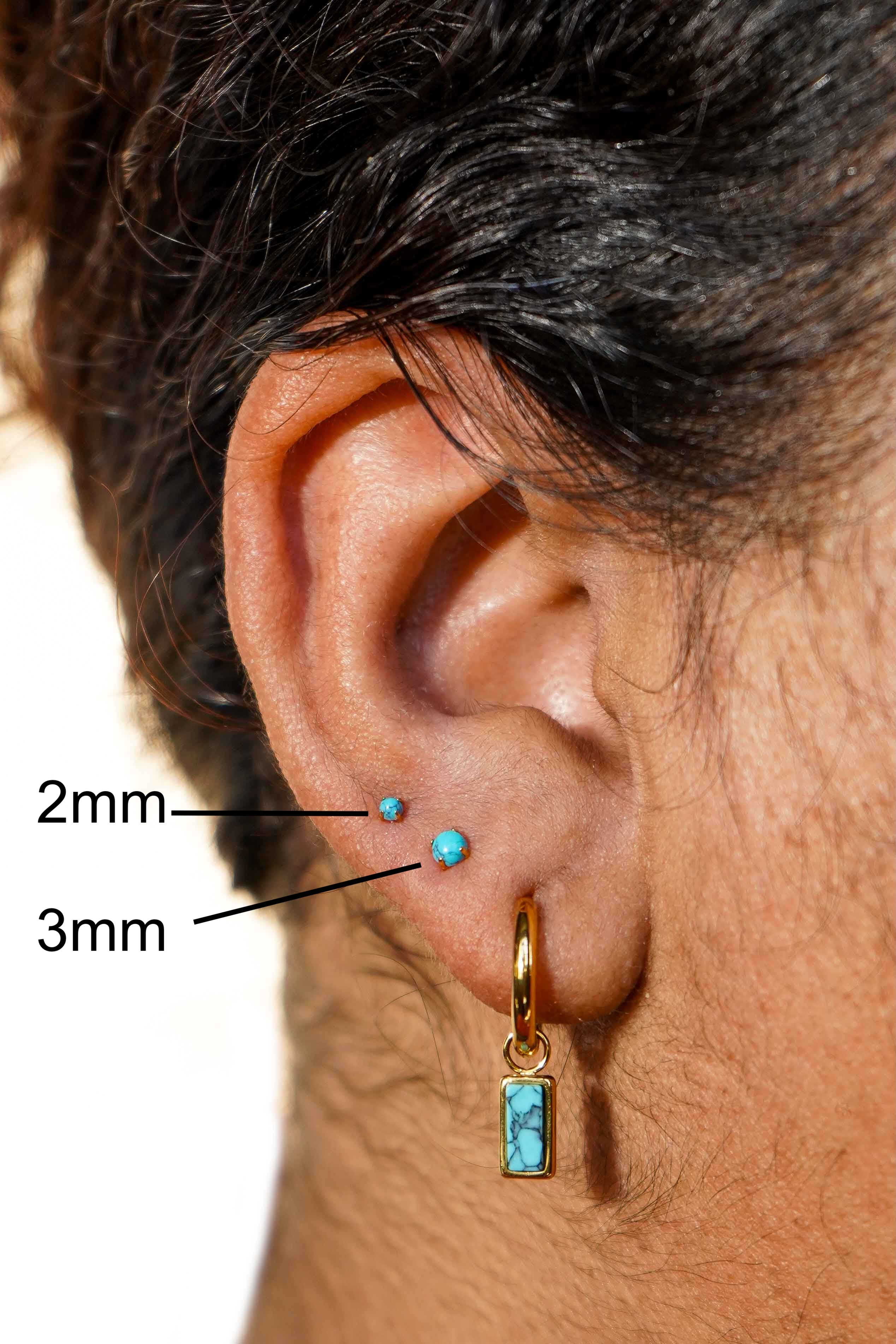 Blue Howlite Flat Back Stud - Image 3