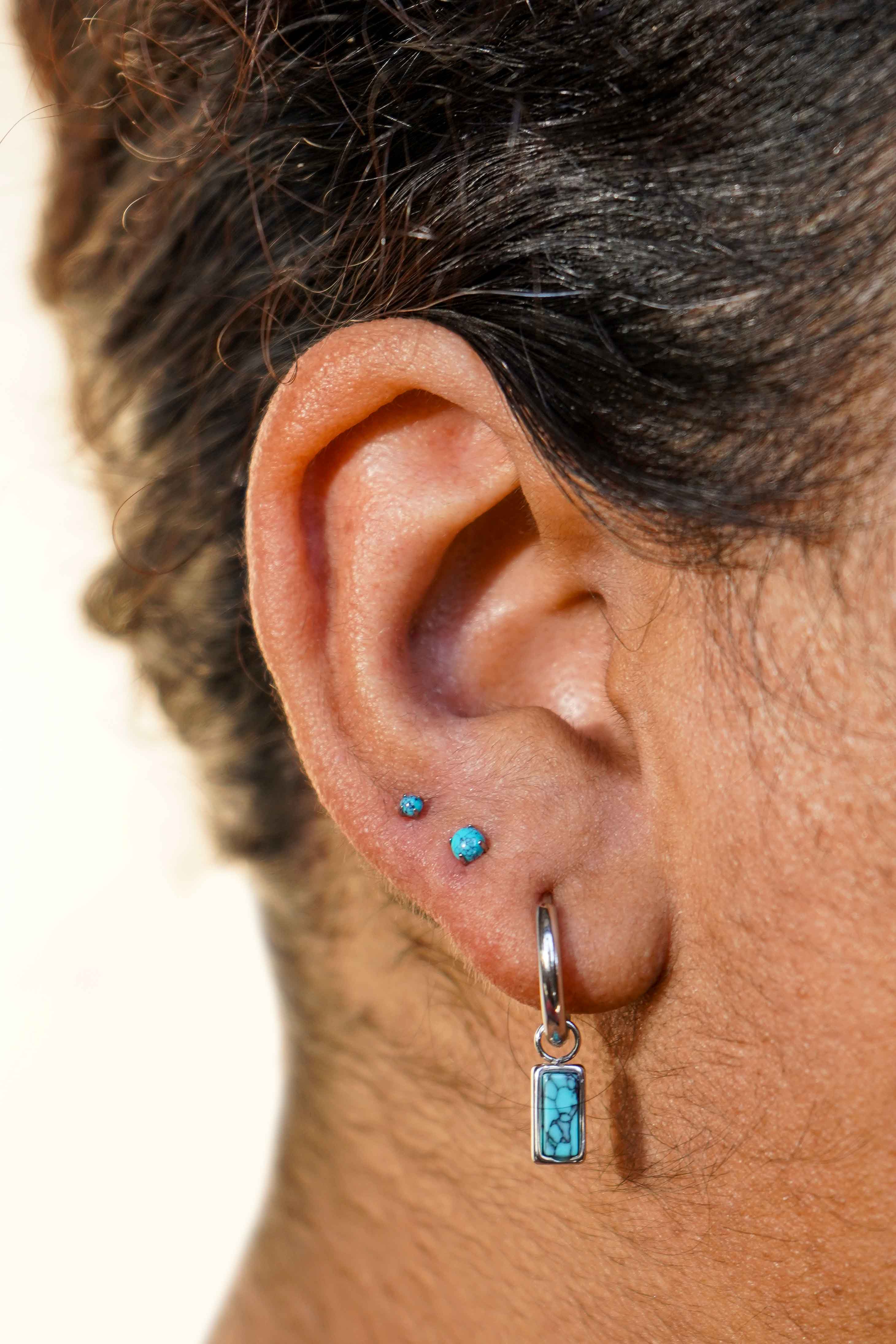 Blue Howlite Flat Back Stud - Image 4