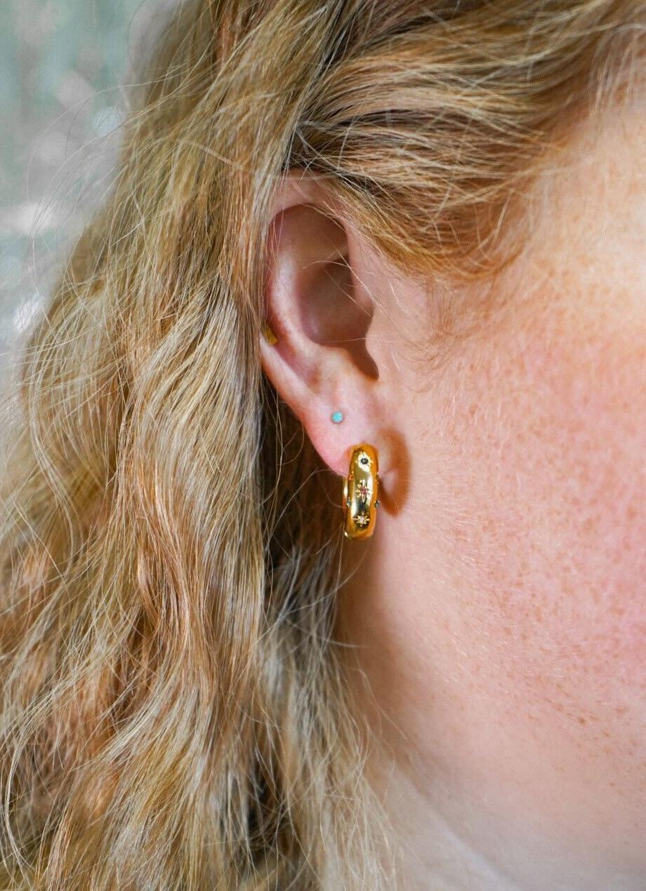 Blue Lagoon Micro Flat Back Stud - Image 2