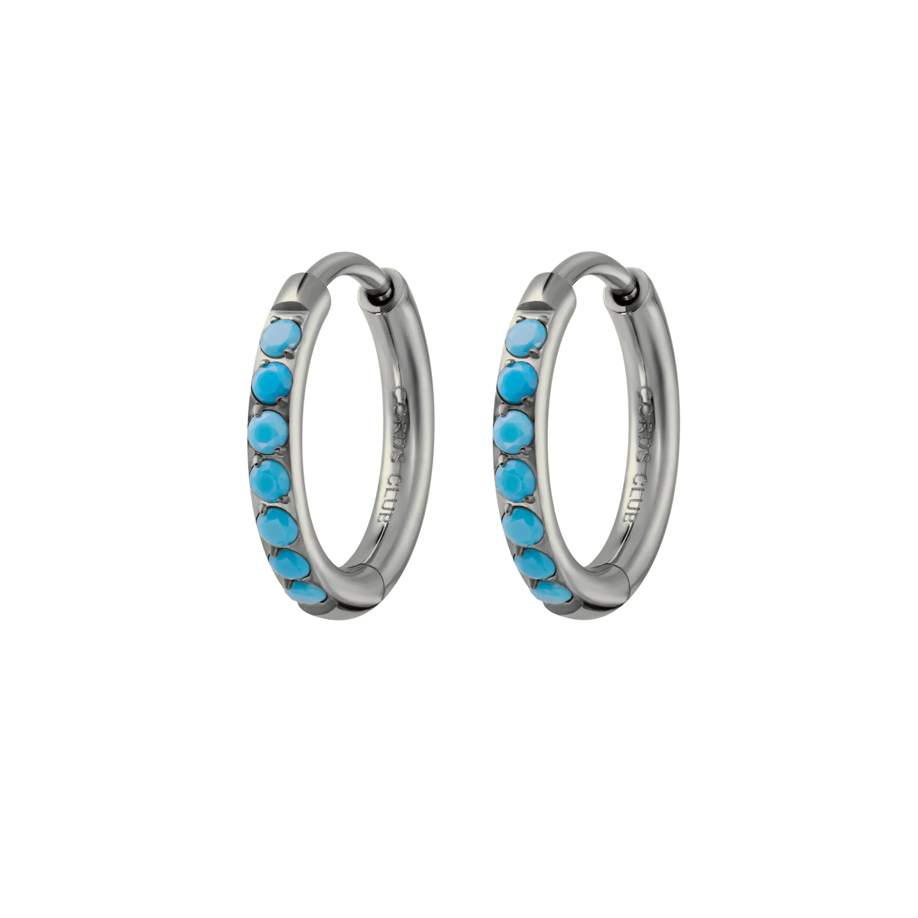 Blue Lagoon Titanium Celestial Hoops - Image 7