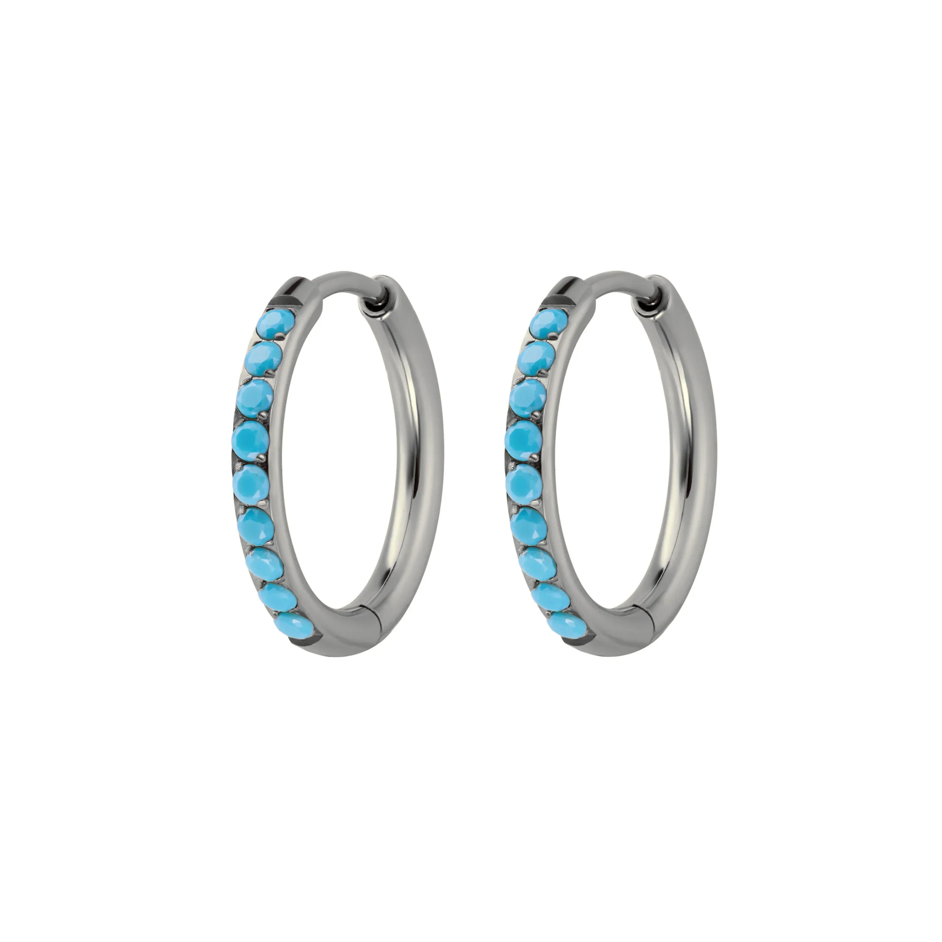 Blue Lagoon Titanium Celestial Hoops - Image 9