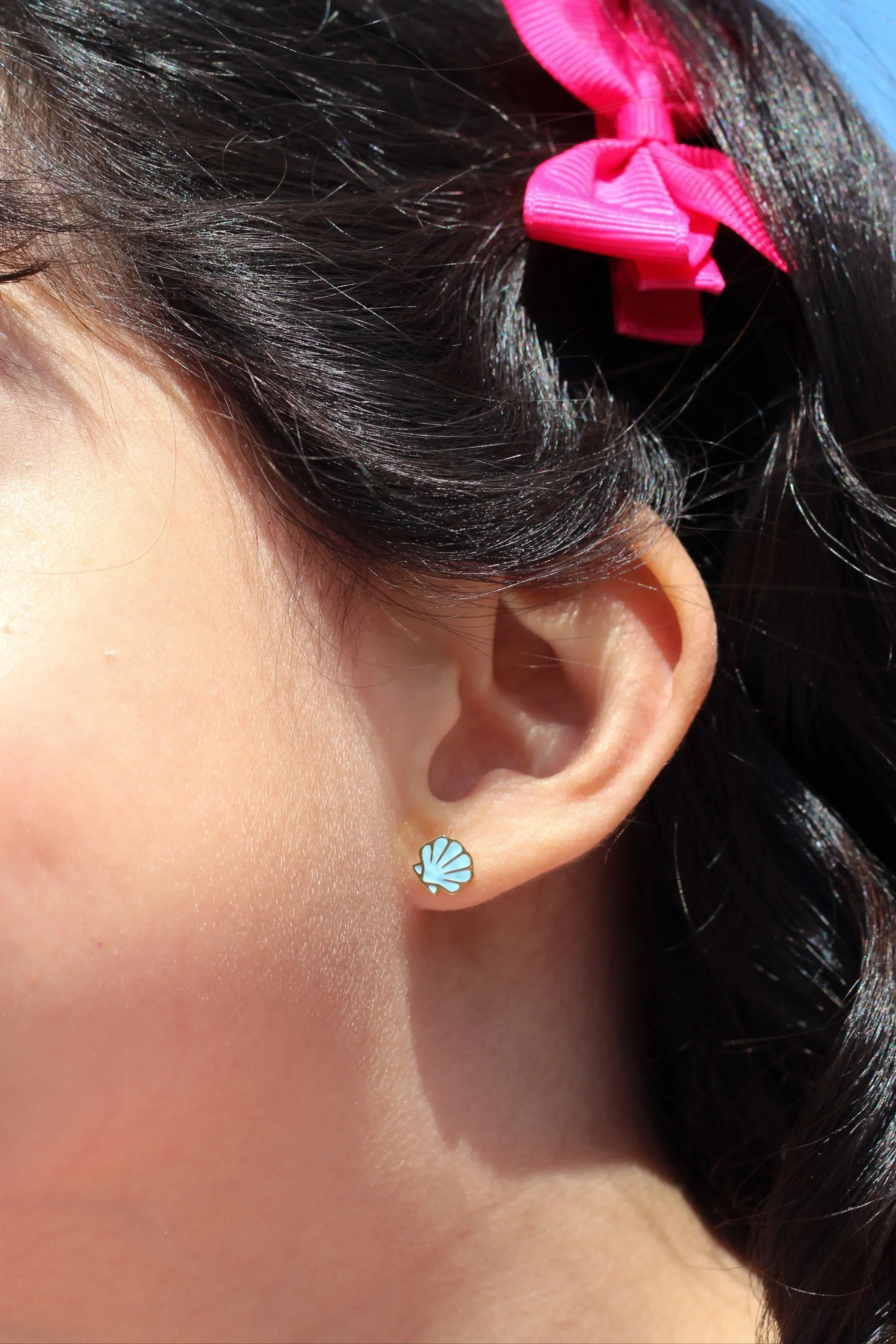 Blue Shell Enamel Flat Back Stud - Image 2