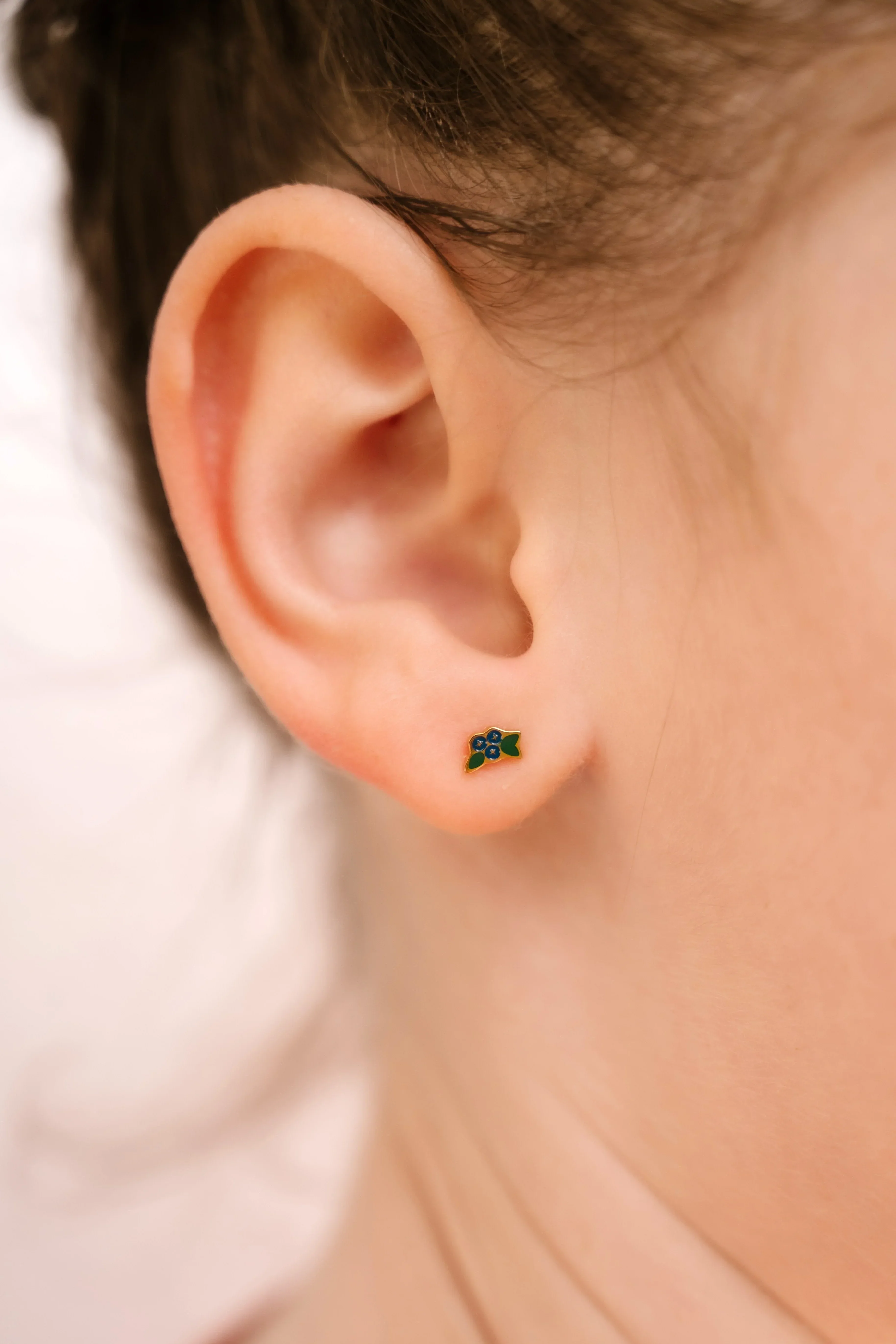 Blueberry Bunch Enamel Flat Back Stud - Image 2