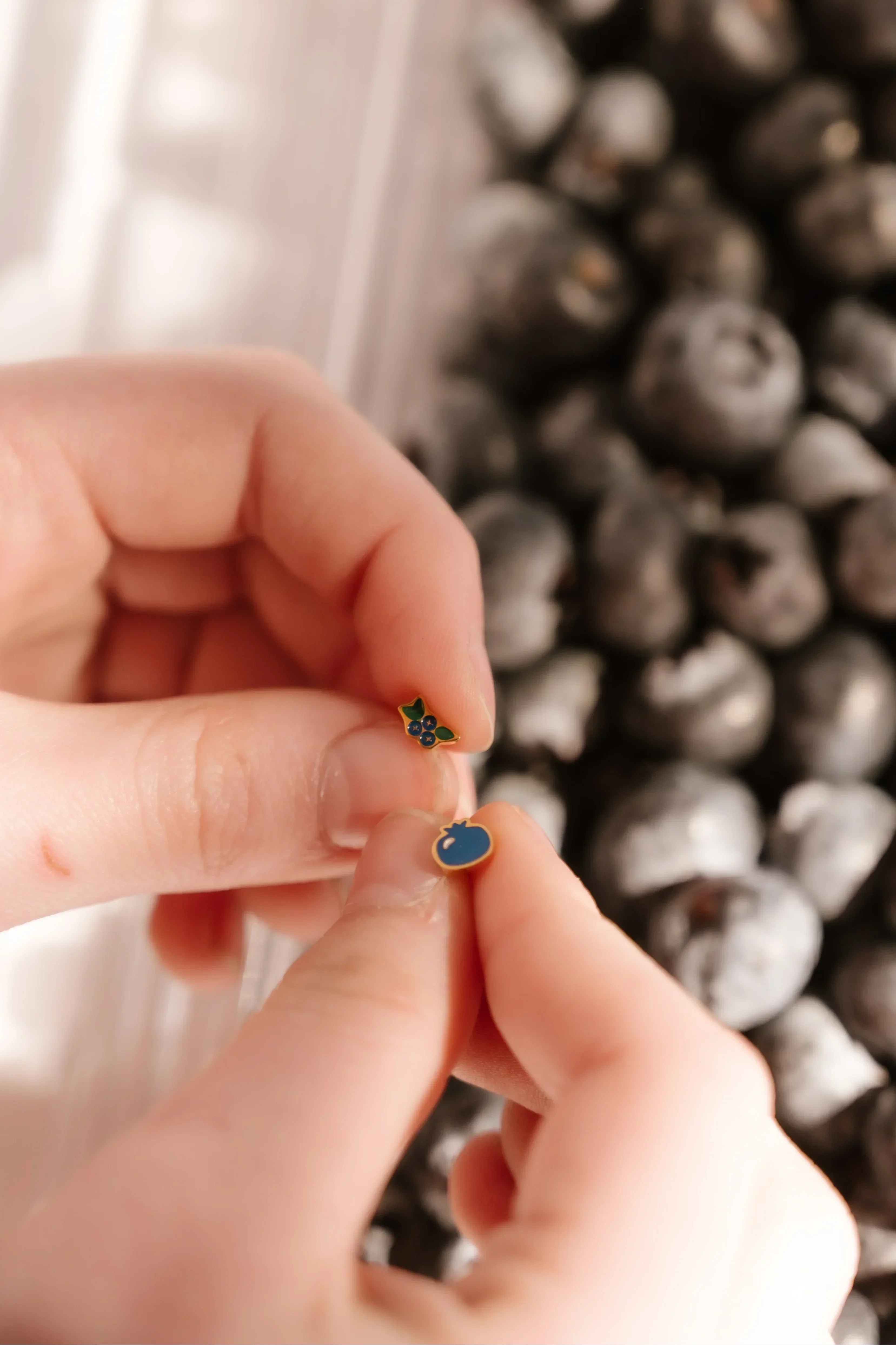Blueberry Enamel Flat Back Stud - Image 4