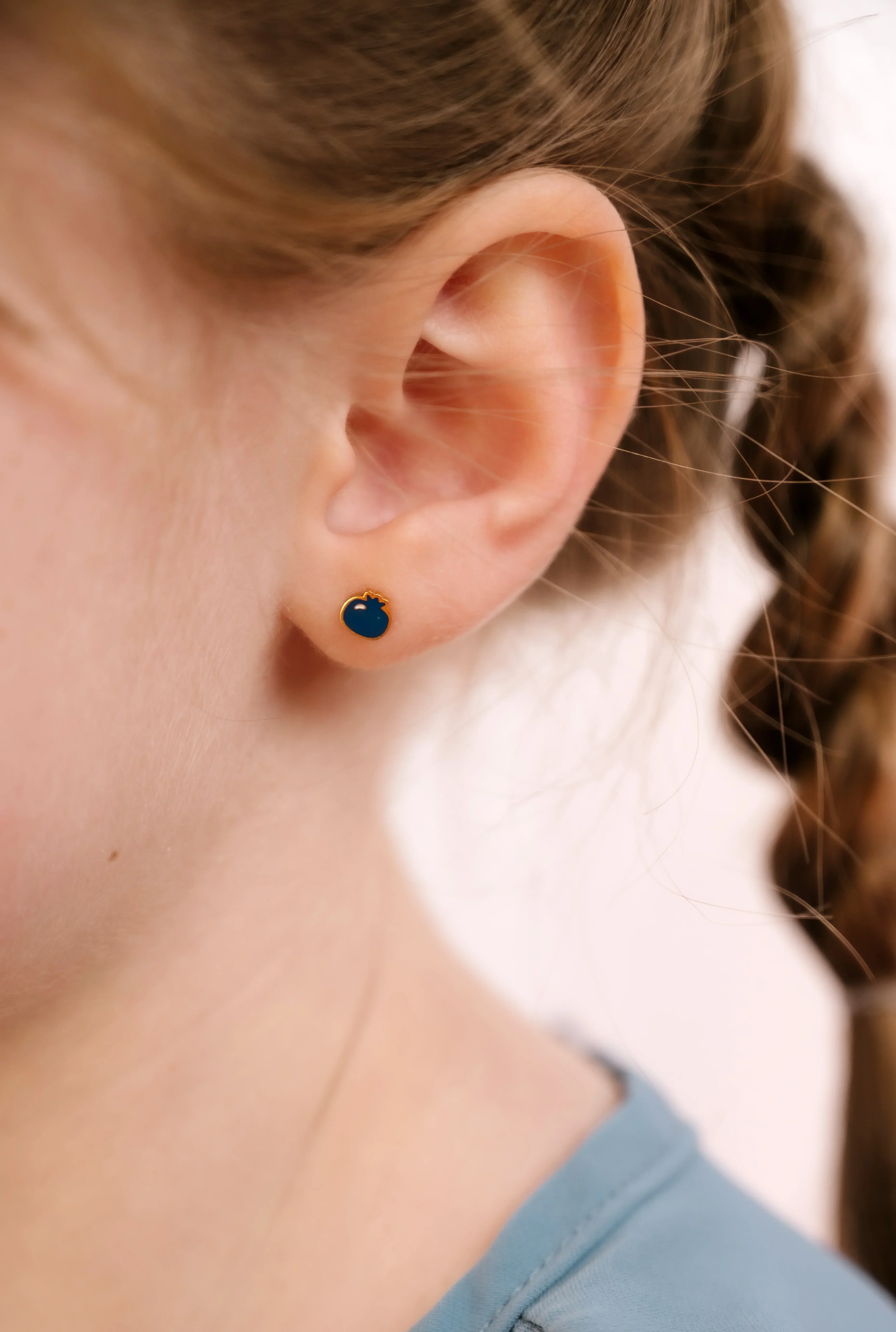 Blueberry Enamel Flat Back Stud - Image 2