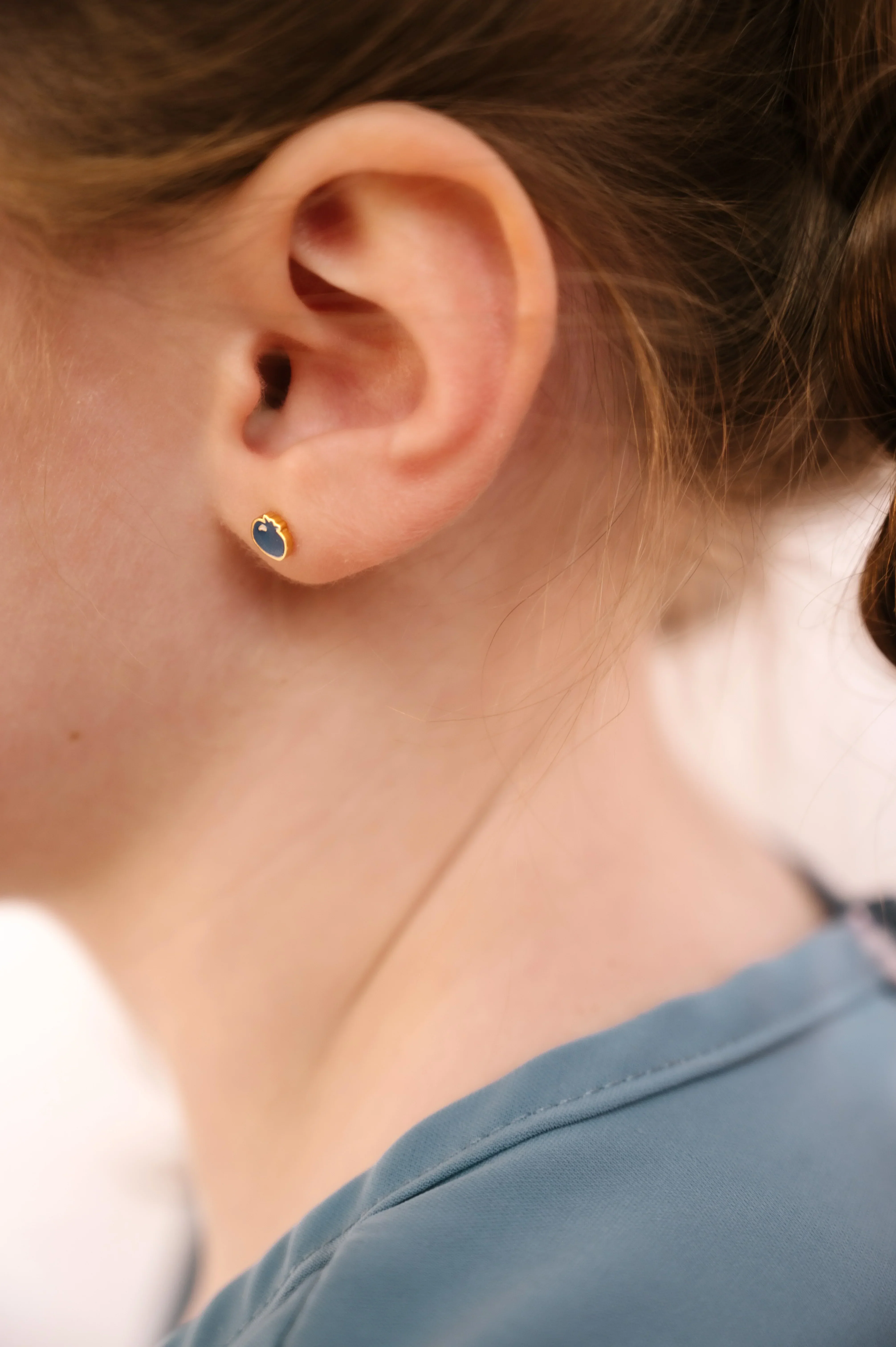 Blueberry Enamel Flat Back Stud - Image 3