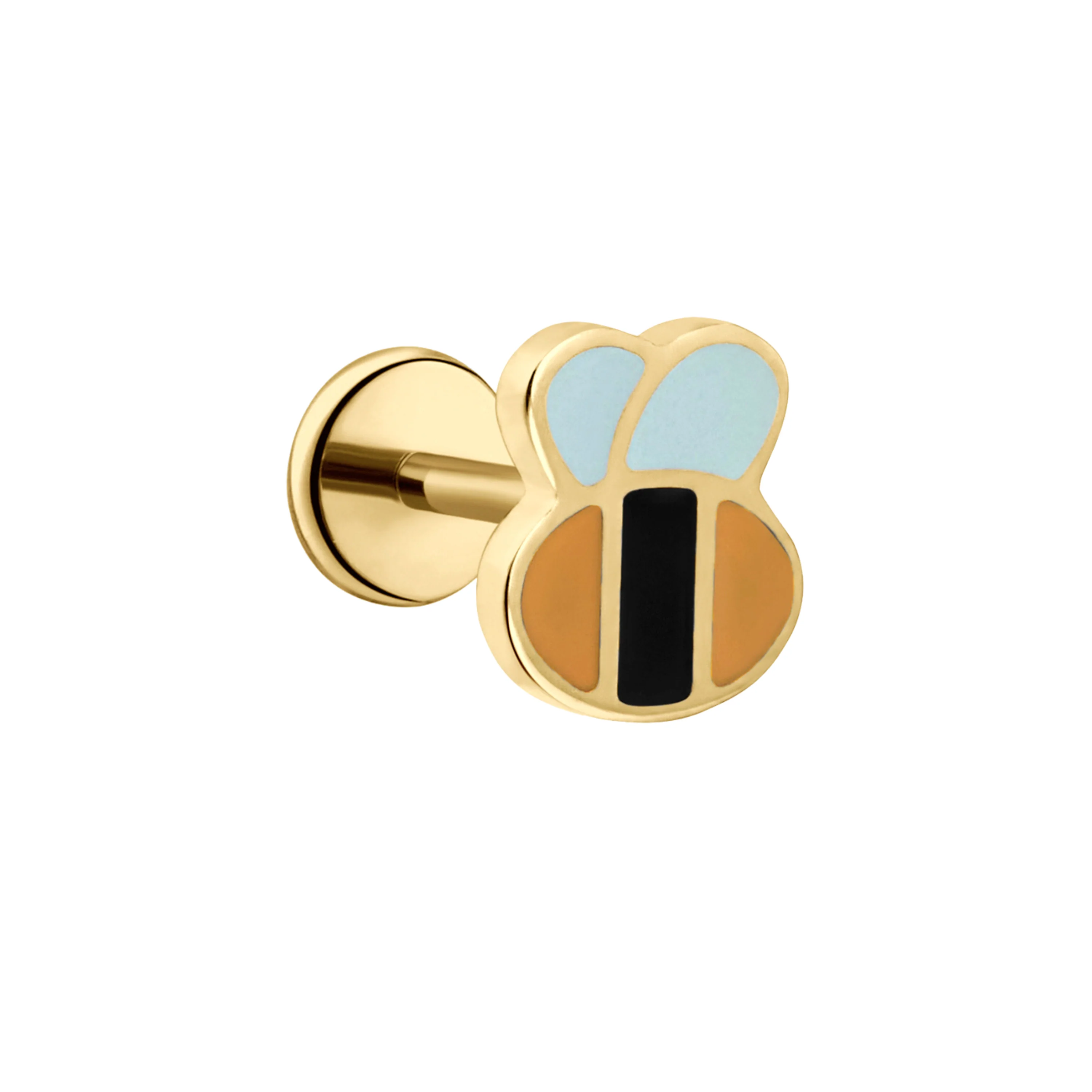 Bumblebee Enamel Flat Back Stud