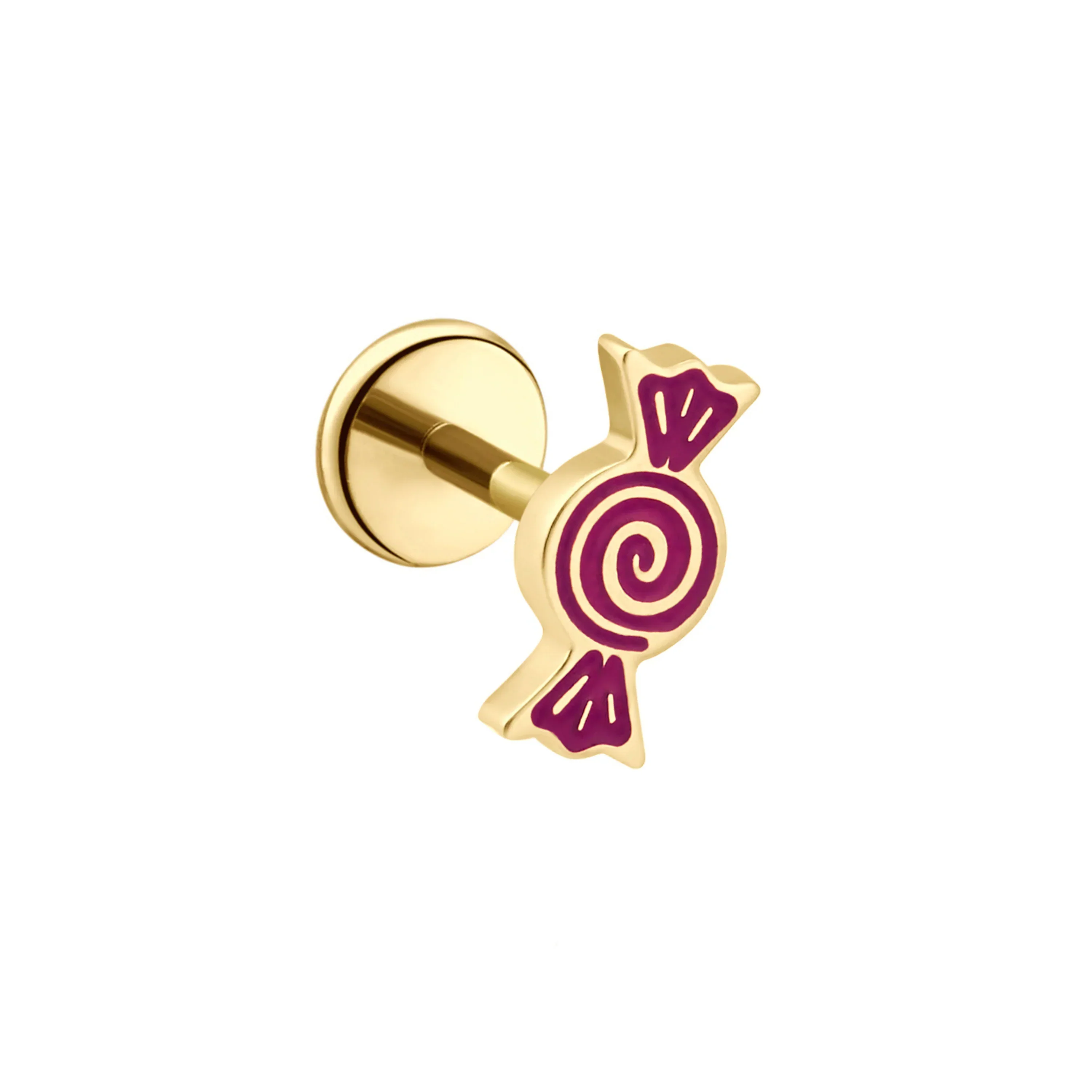 Candy Cutie Enamel Flat Back Stud