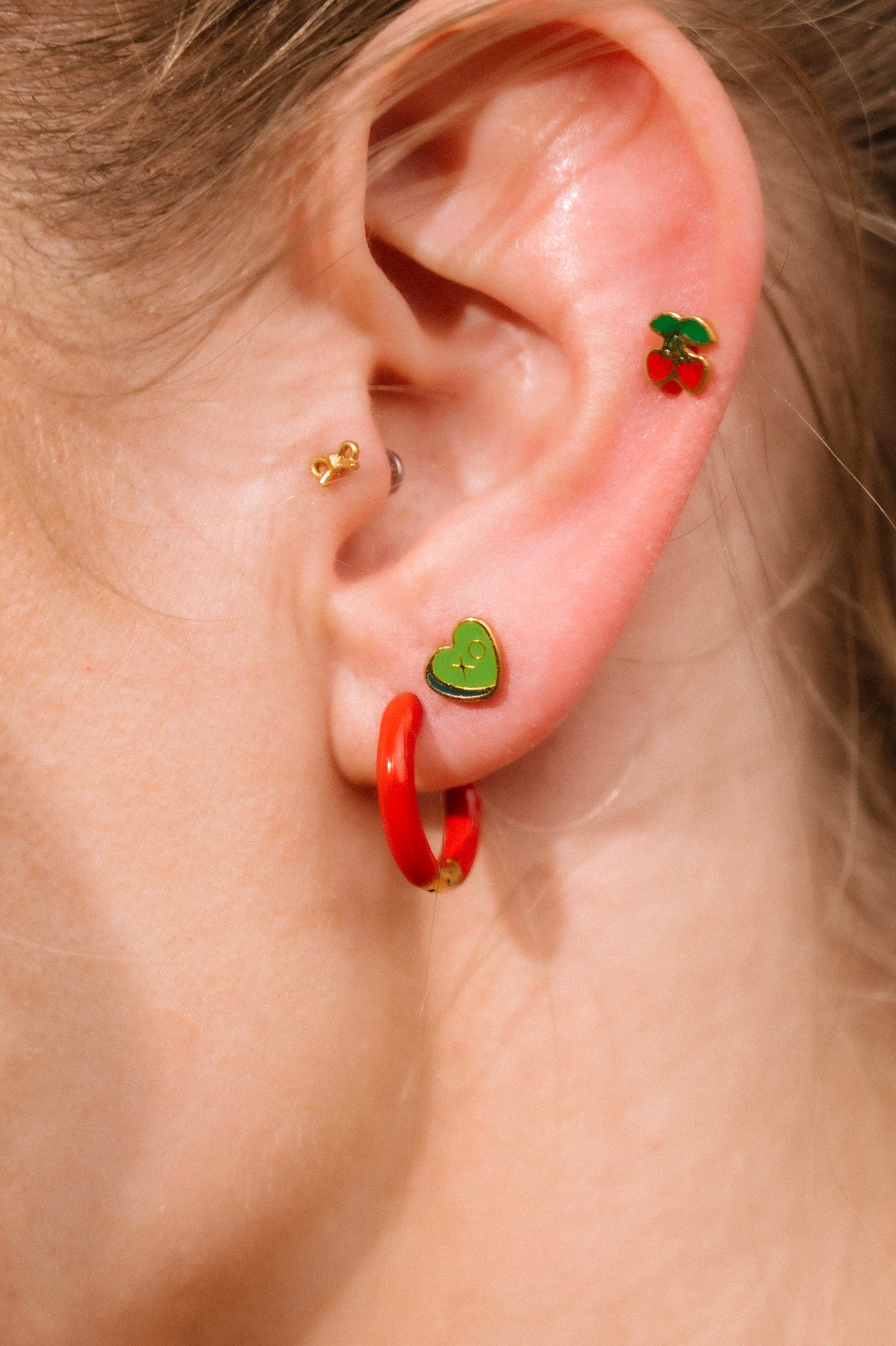 Candy Heart Flat Back Stud - Green - Image 3