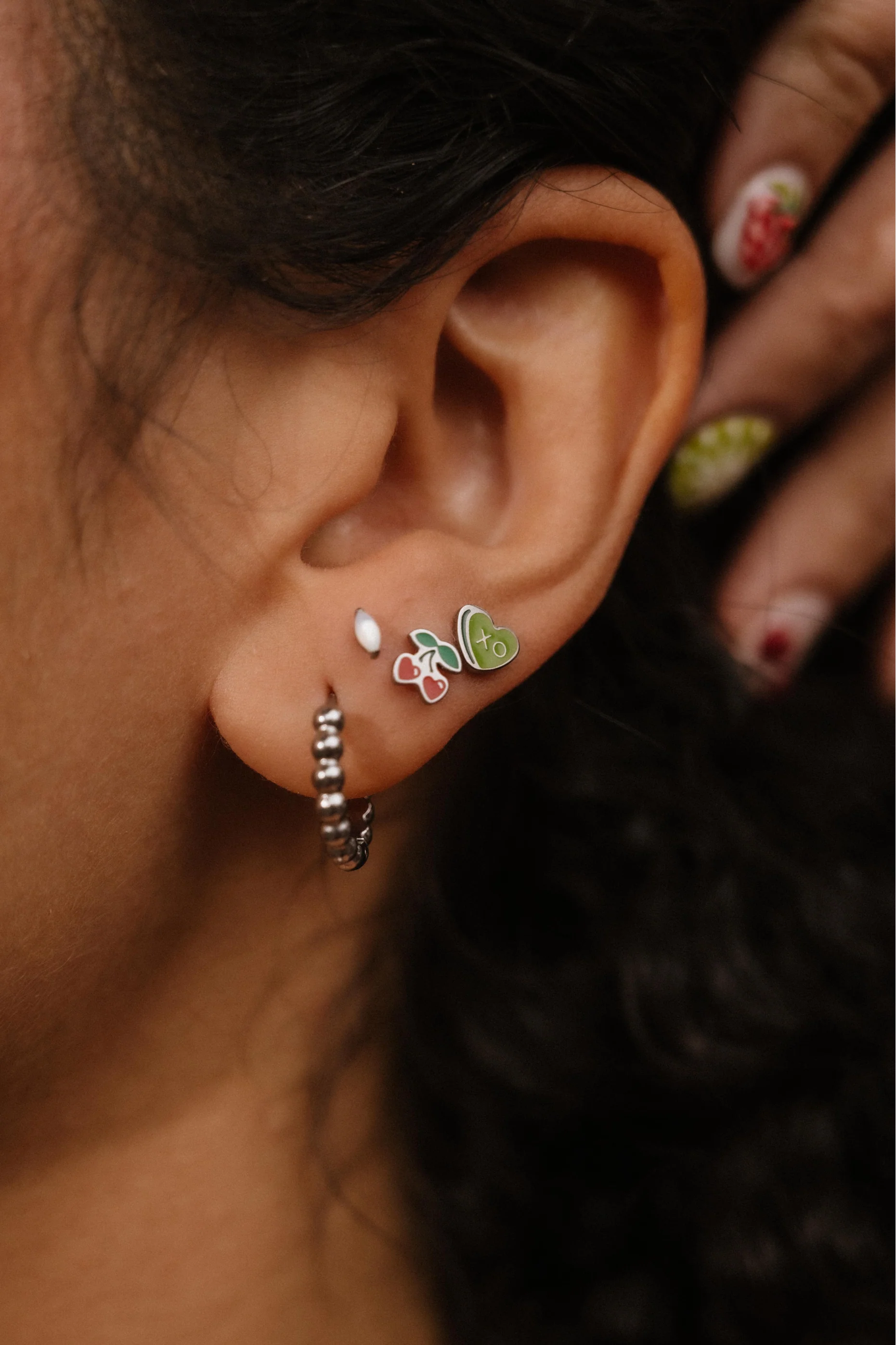 Candy Heart Flat Back Stud - Green - Image 5