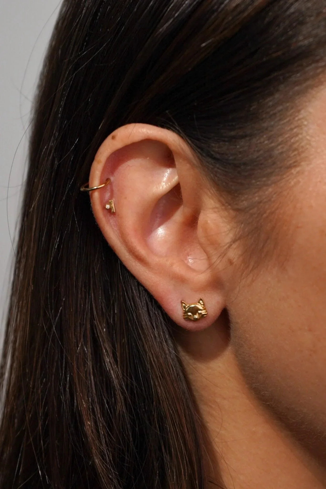Cat Face Flat Back Stud - Image 2