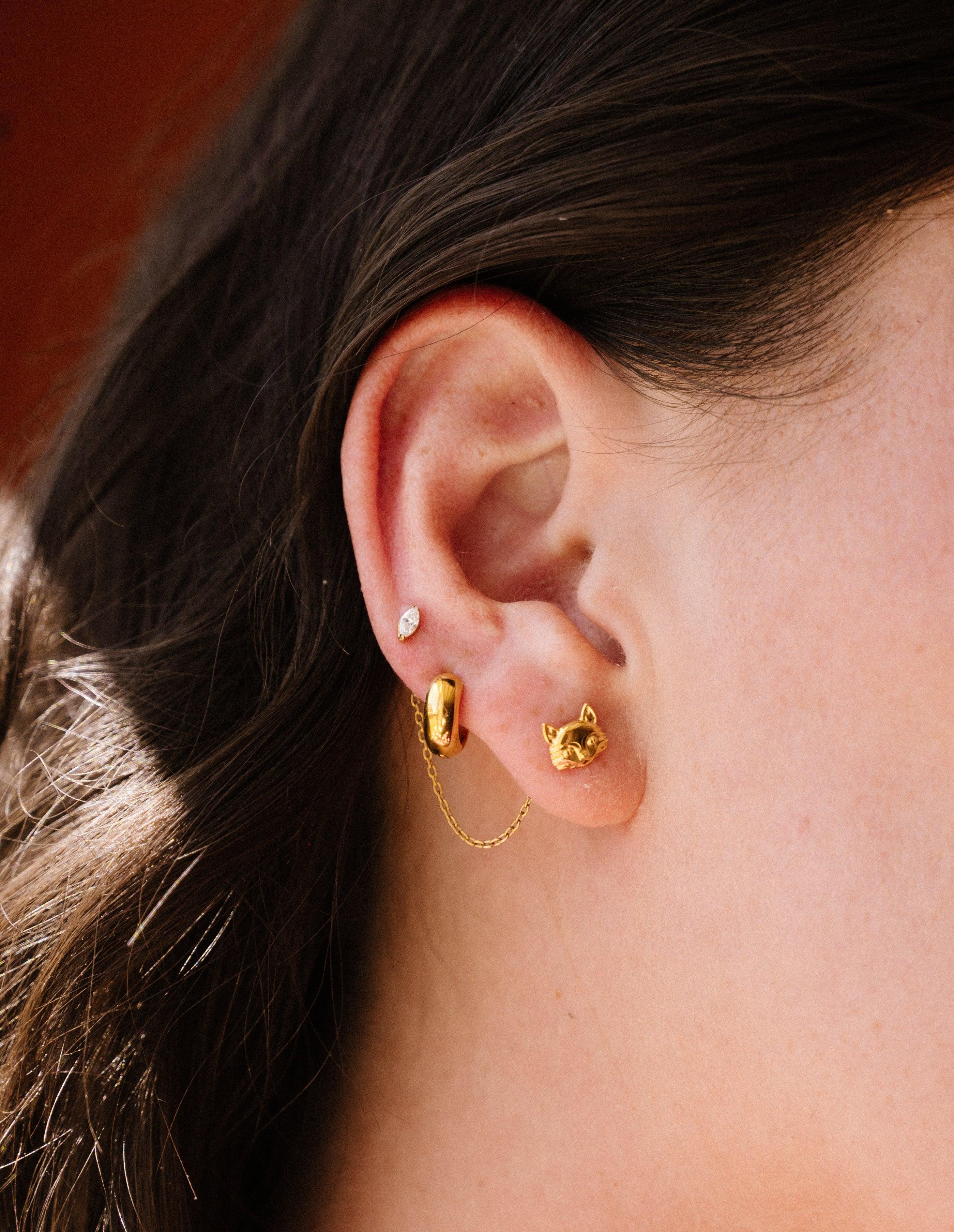 Cat Face Flat Back Stud - Image 3