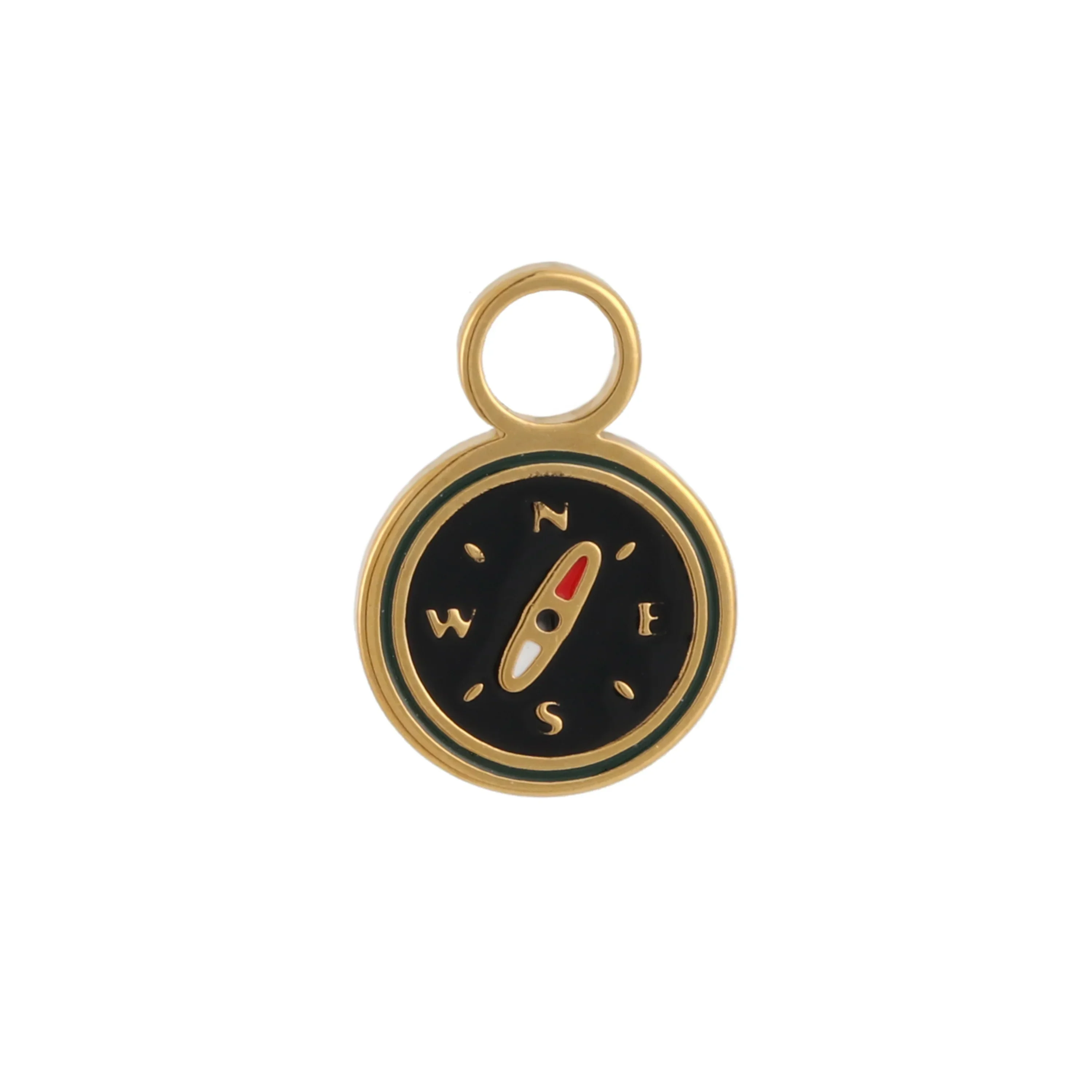 Compass Enamel Hoop Charm
