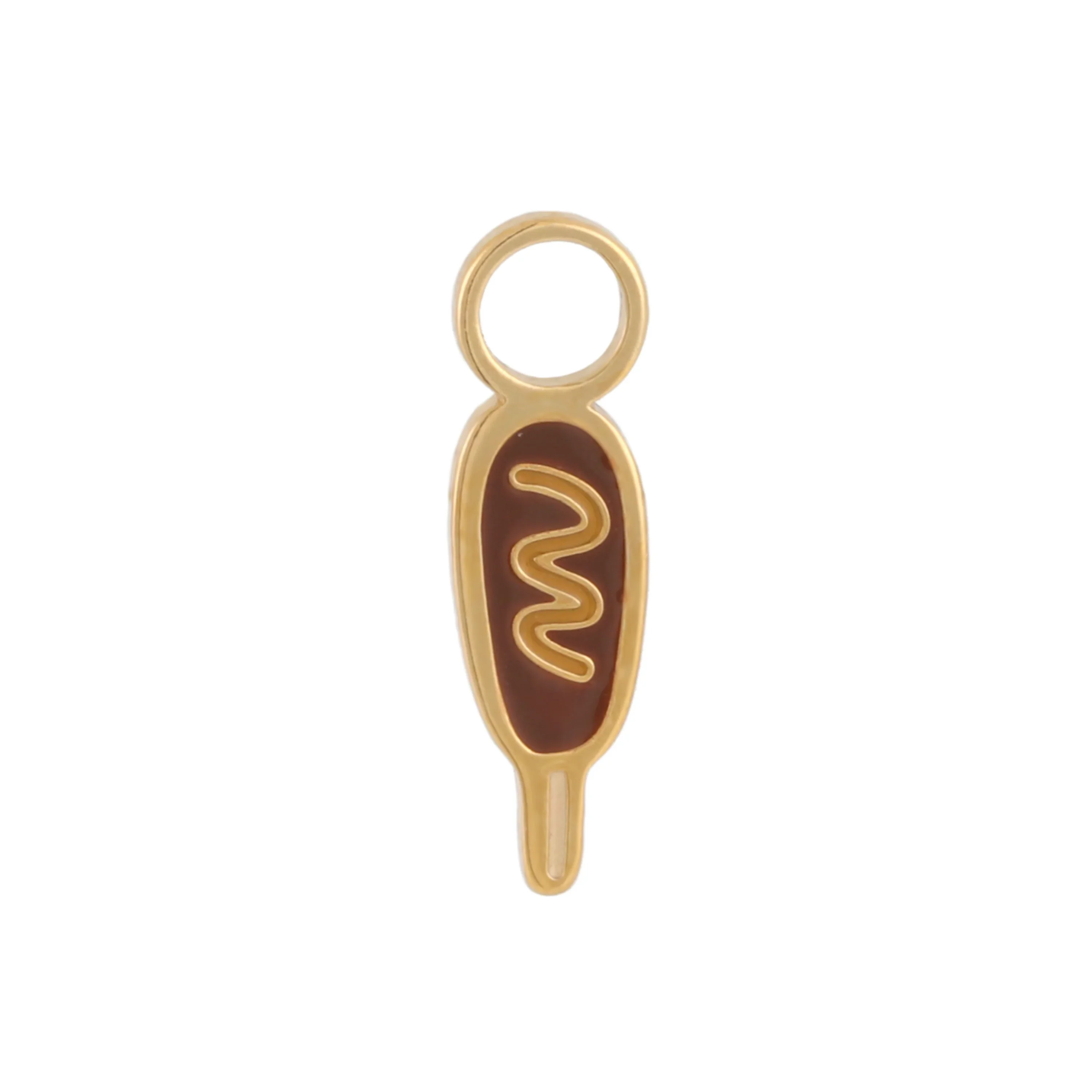 Corn Dog Enamel Hoop Charm - Image 6