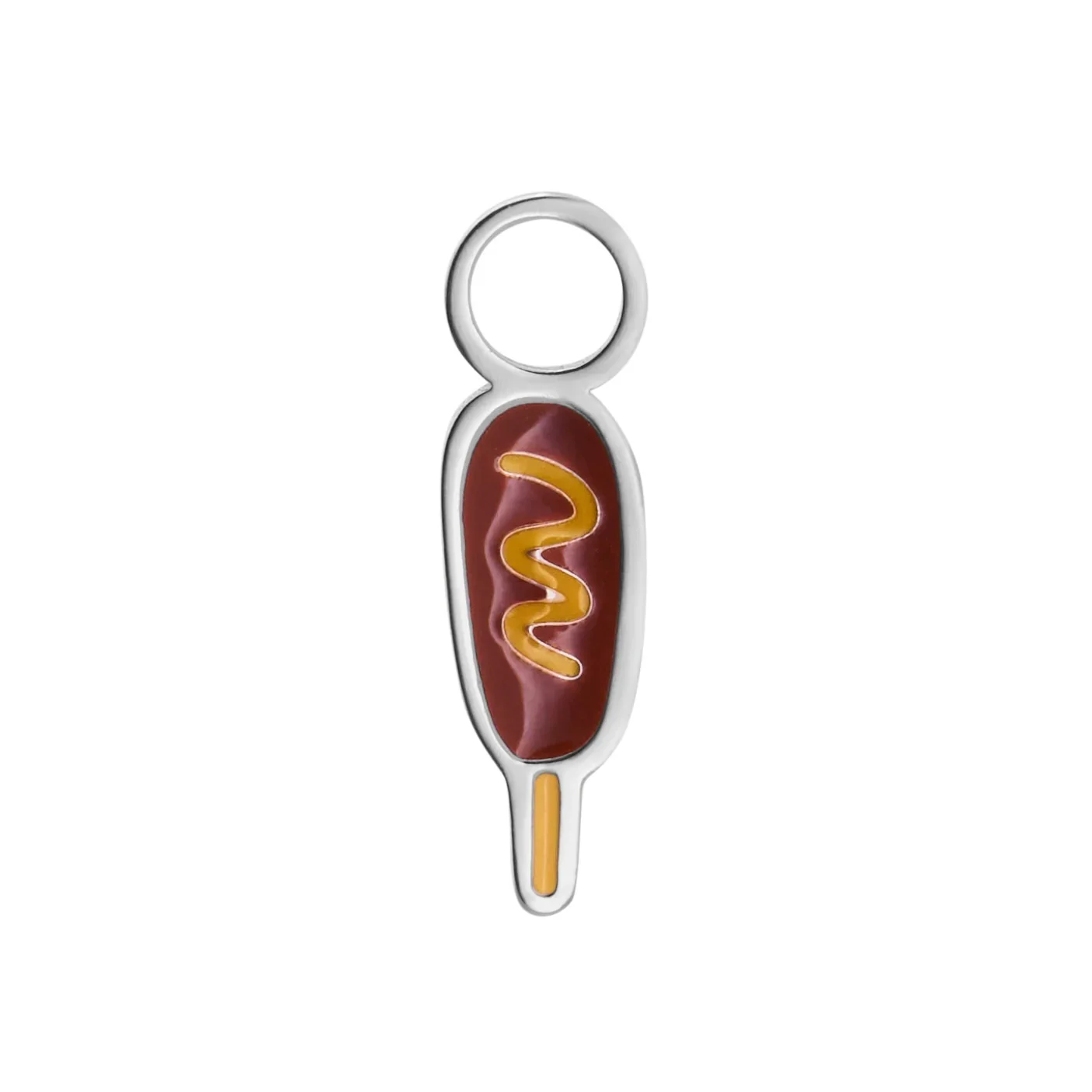 Corn Dog Enamel Hoop Charm - Image 7