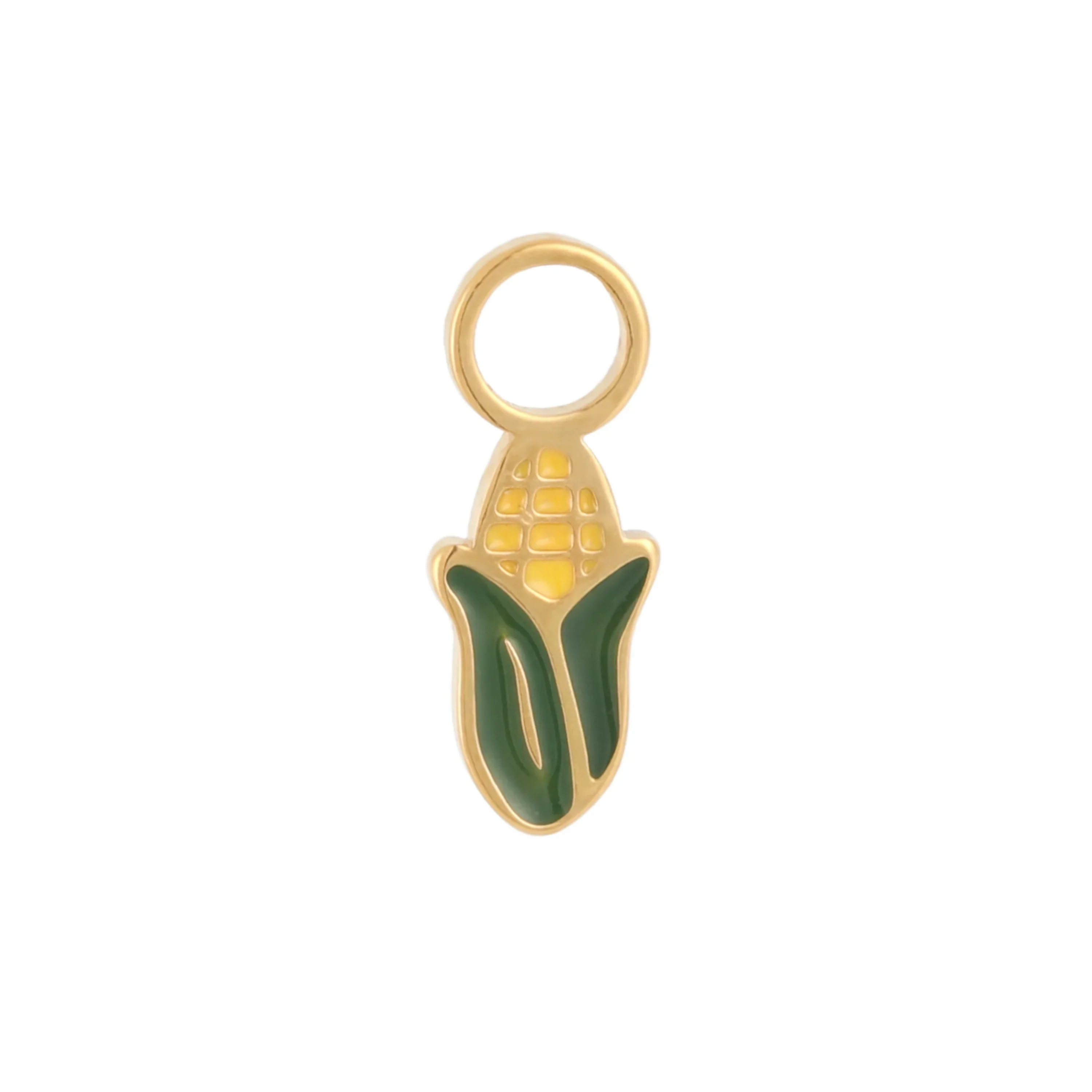 Corn Enamel Hoop Charm