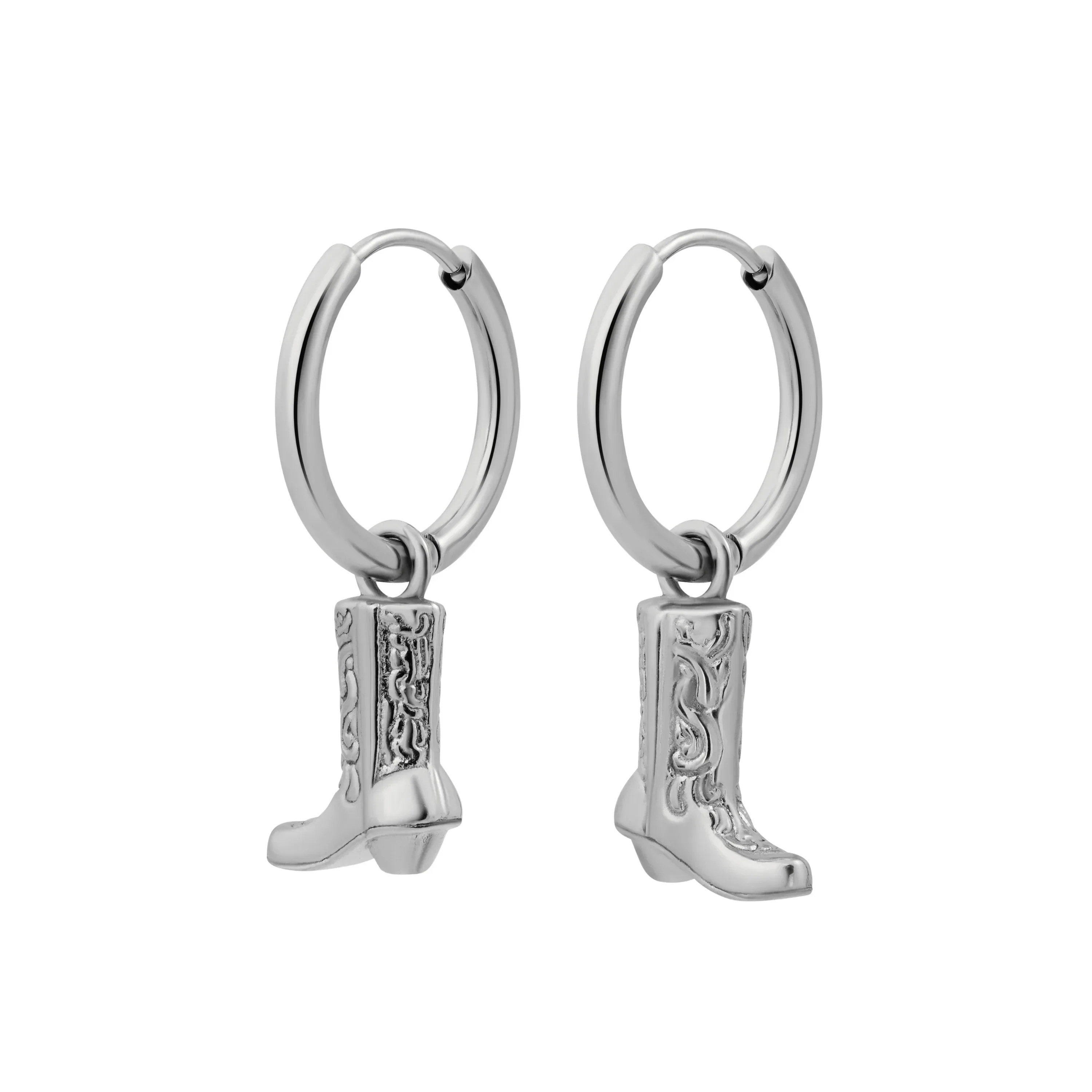 Cowgirl Boot Charm Hoops - Image 2