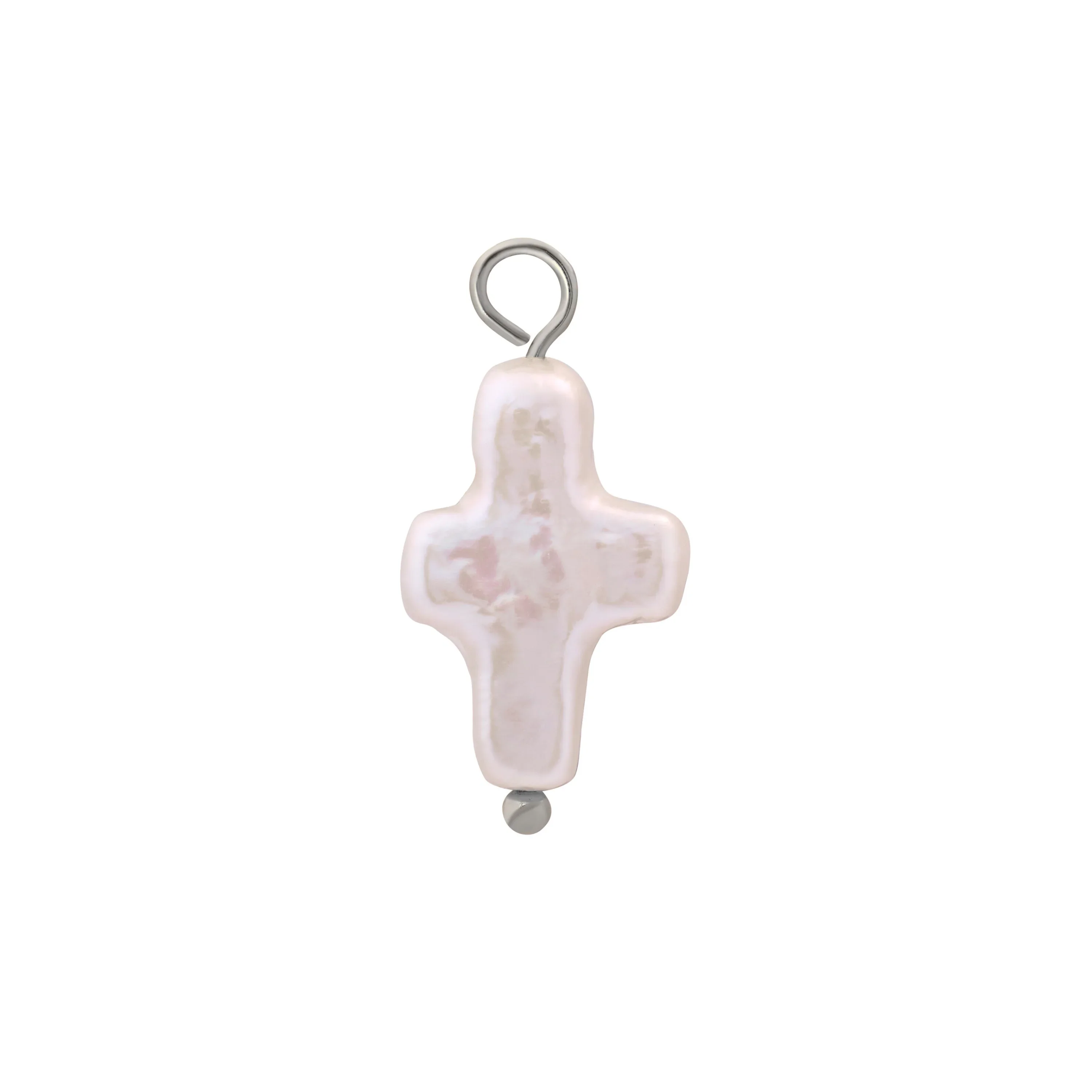 Cross Pearl Hoop Charm - Image 3