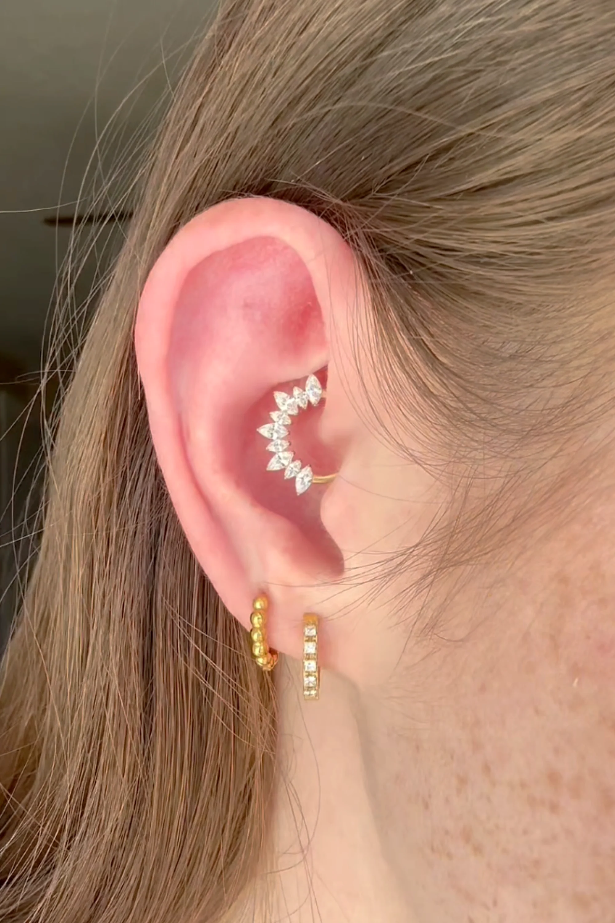 Crystalline Marquise Daith Hoop - Image 2