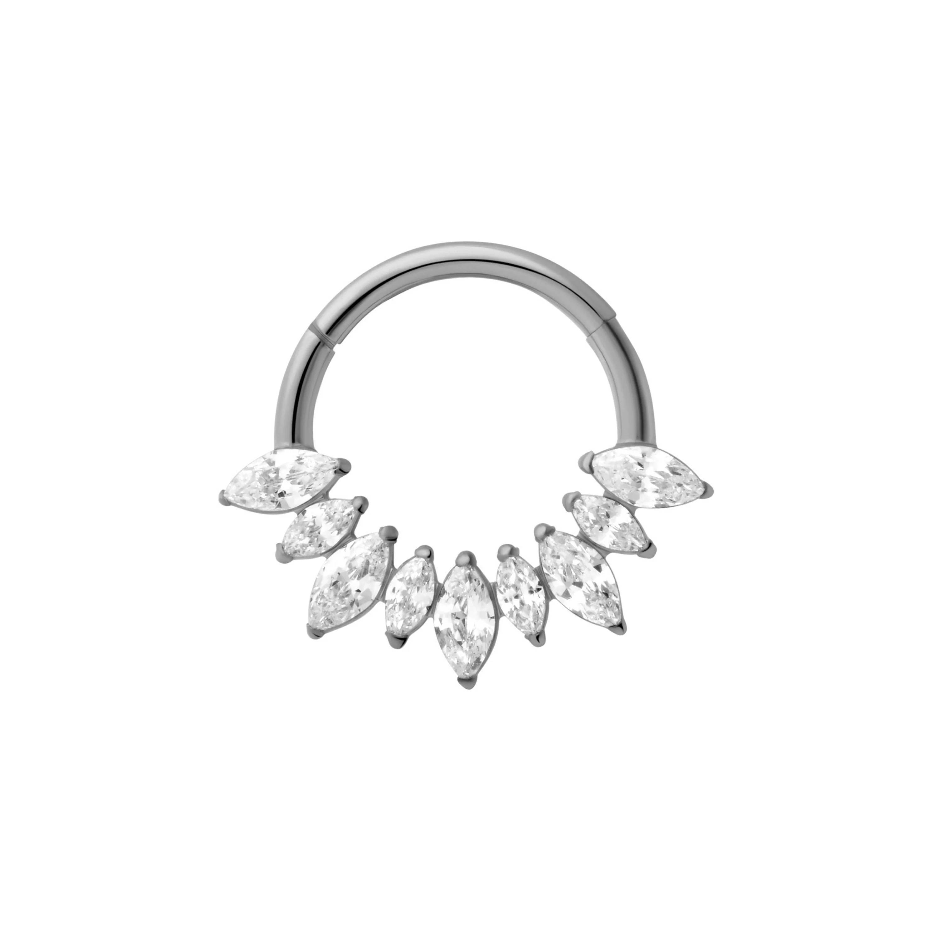 Crystalline Marquise Daith Hoop - Image 5