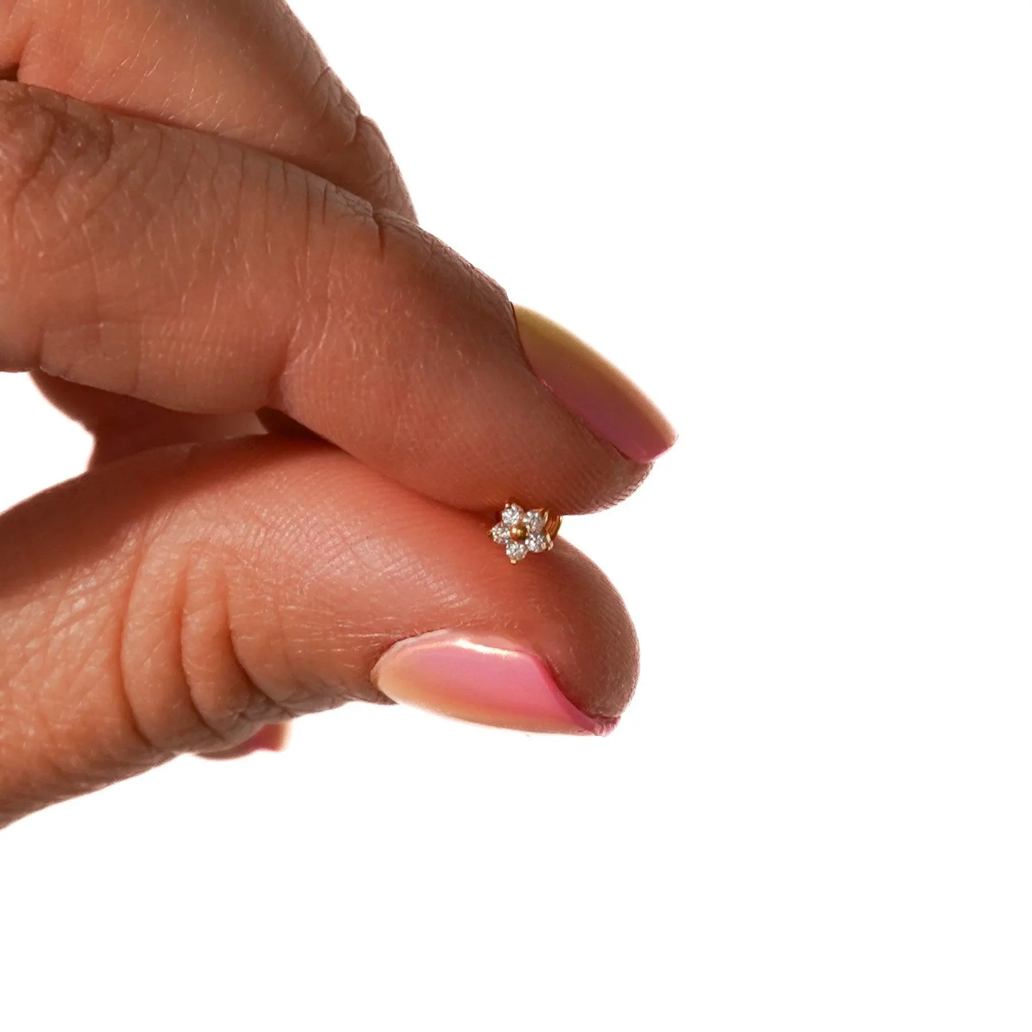 CZ Bloom Flat Back Stud - Clear - Image 6