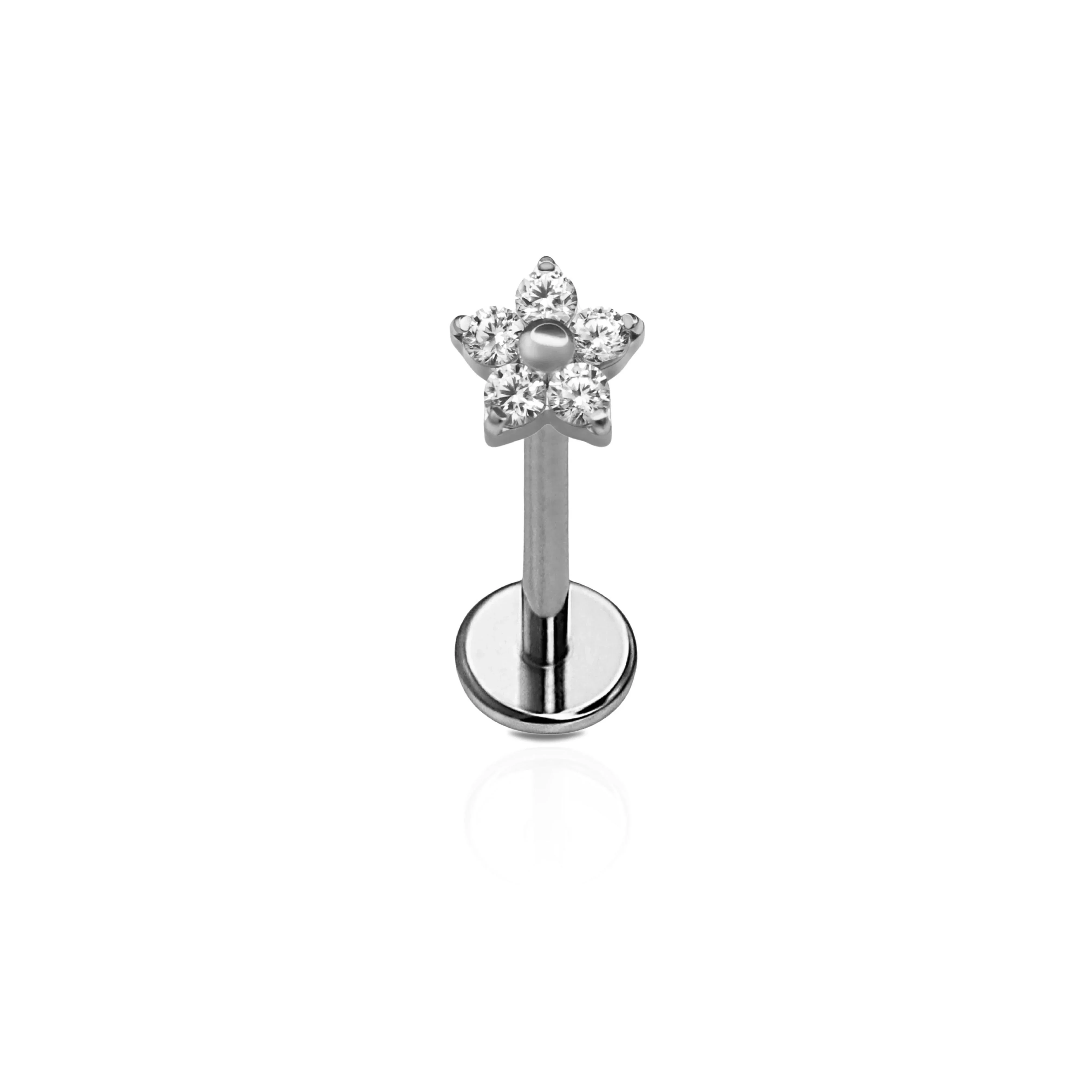 CZ Bloom Flat Back Stud - Clear - Image 9