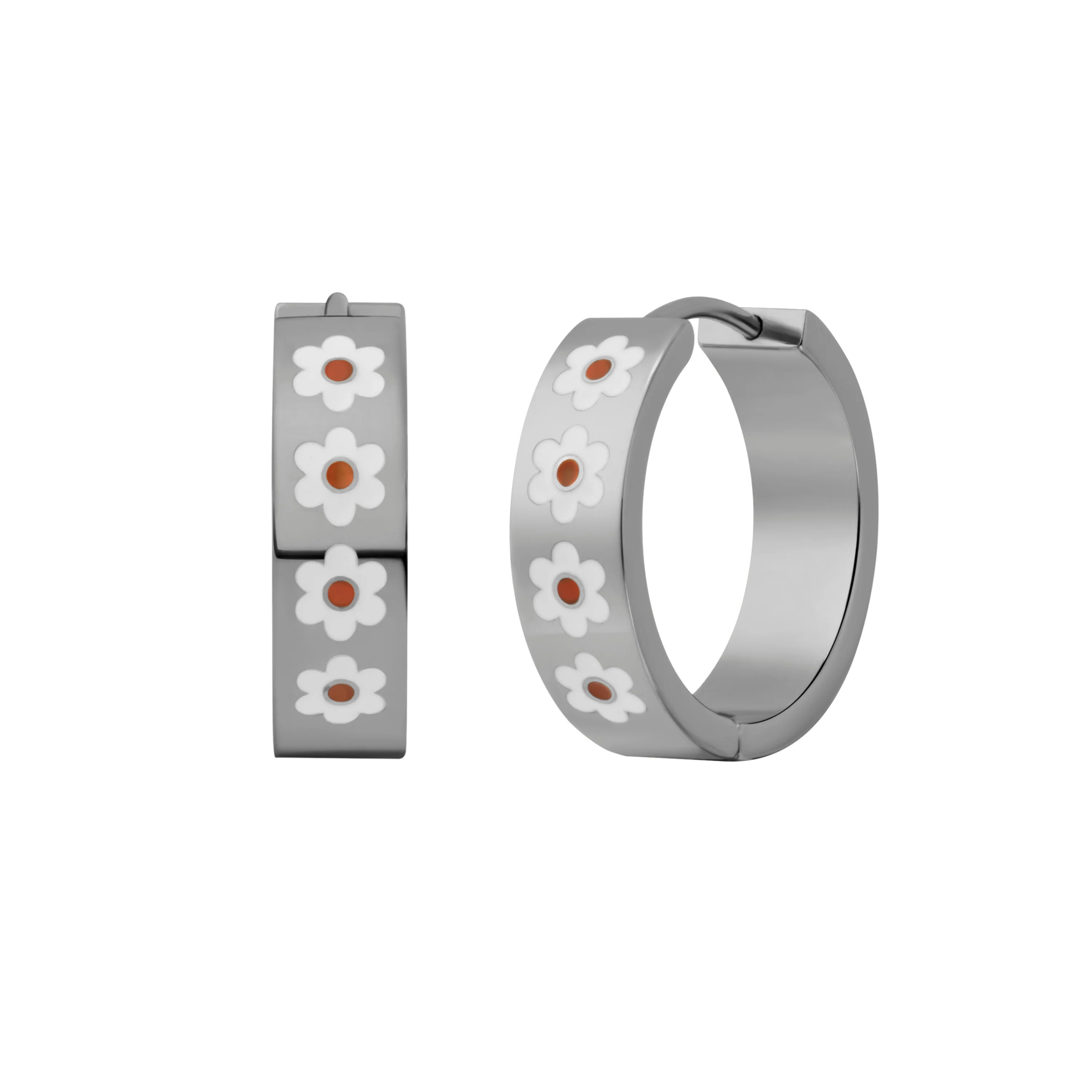 Daisy Enamel Titanium Hoops - Image 5