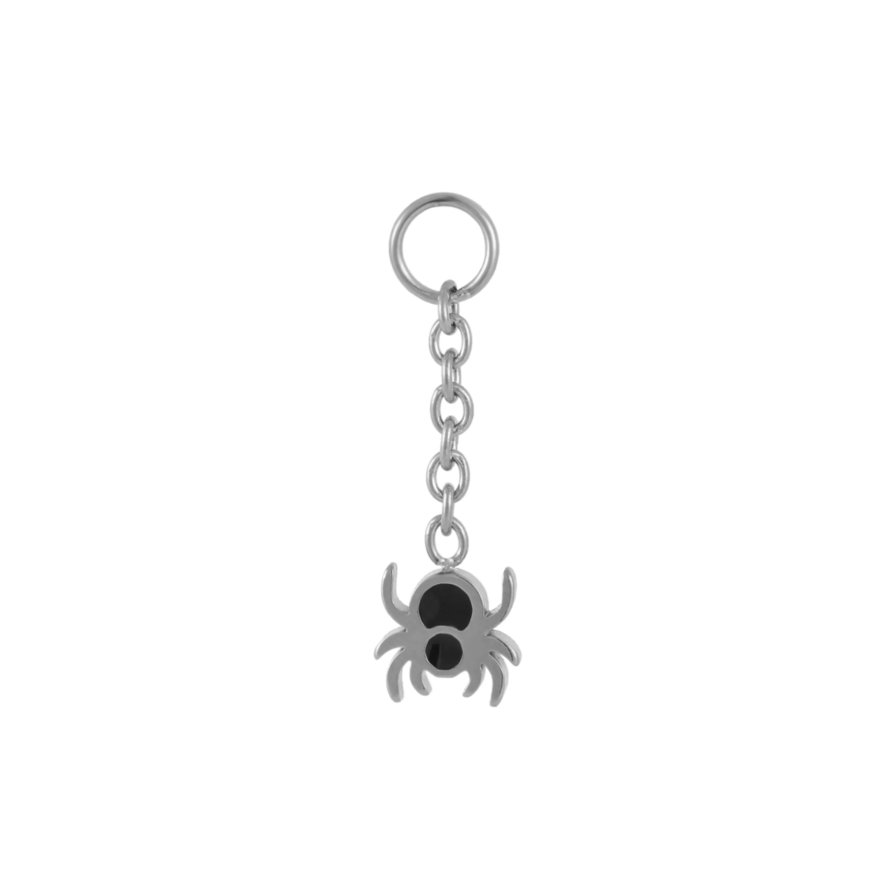 Dangling Spider Enamel Hoop Charm - Image 4