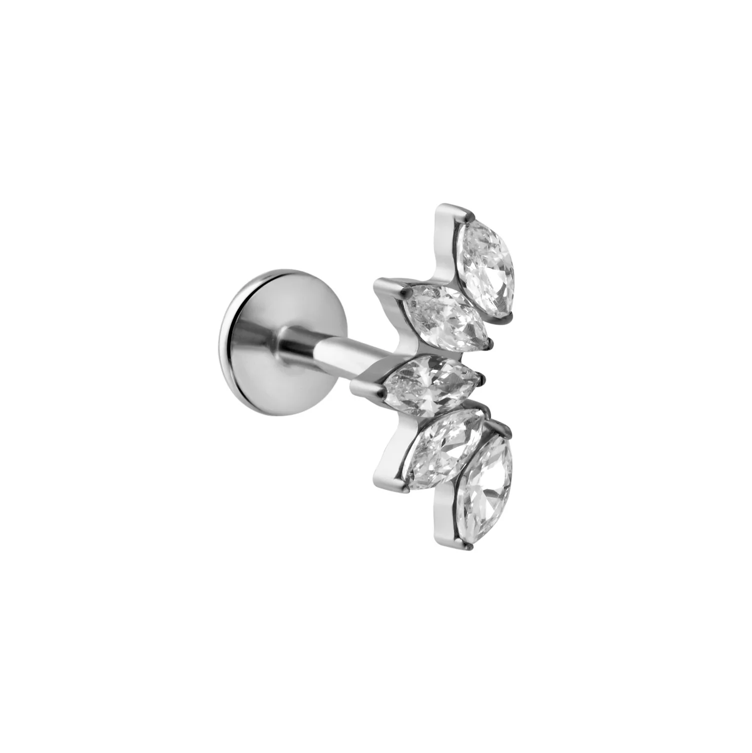 Deco Marquise Fan Flat Back Stud - Clear - Image 8