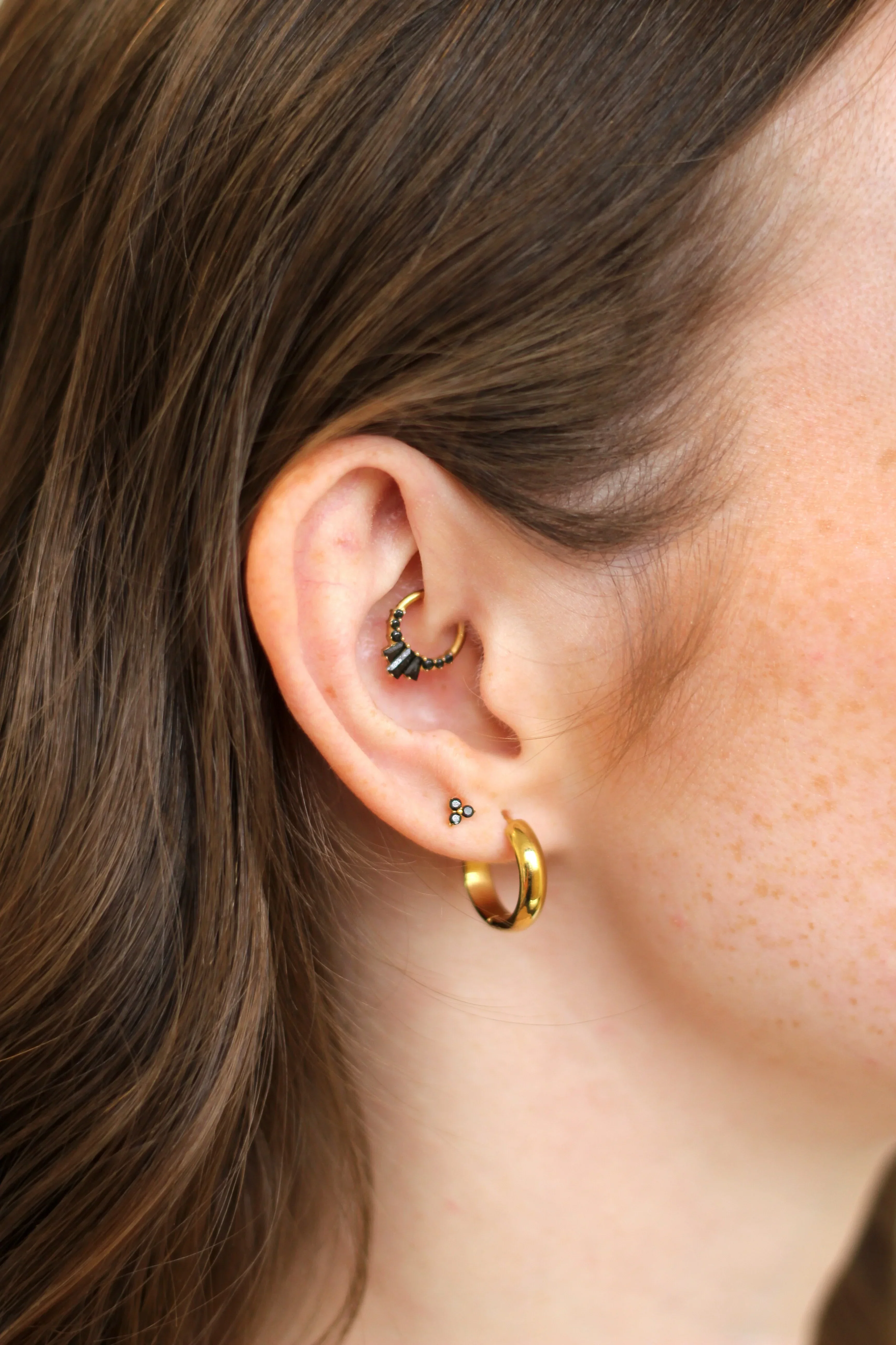 Deco Onyx Daith Hoop - Image 3