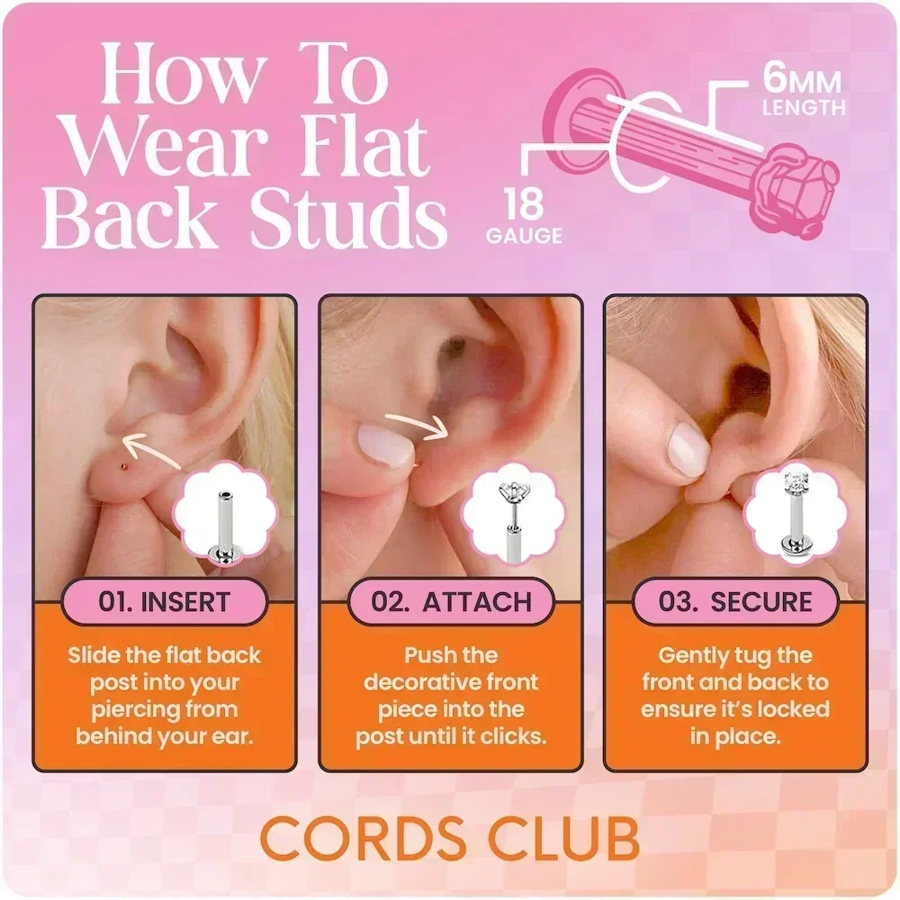 Daisy Flat Back Stud - Image 7
