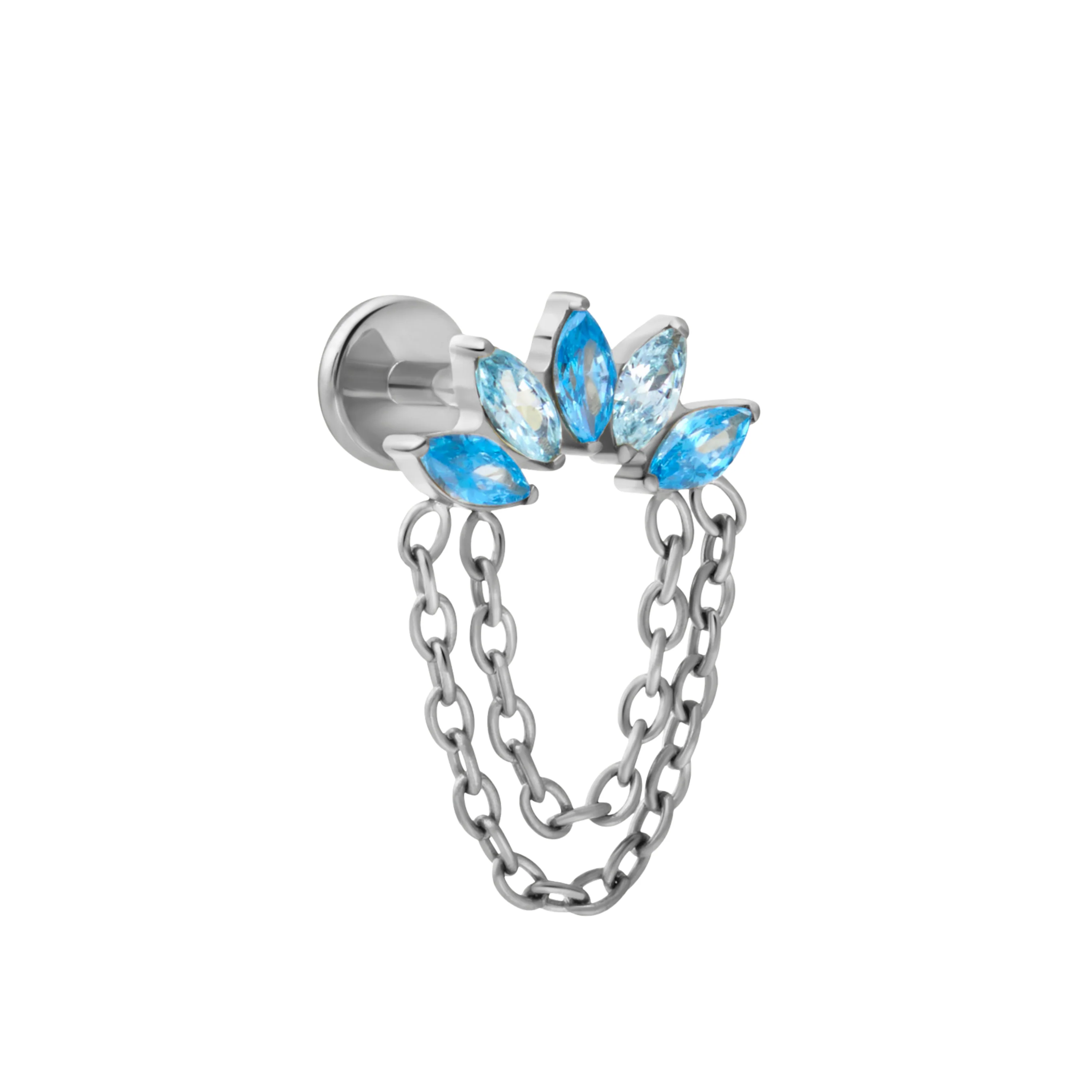 Diadem Flat Back Stud- Sky Blue - Image 9