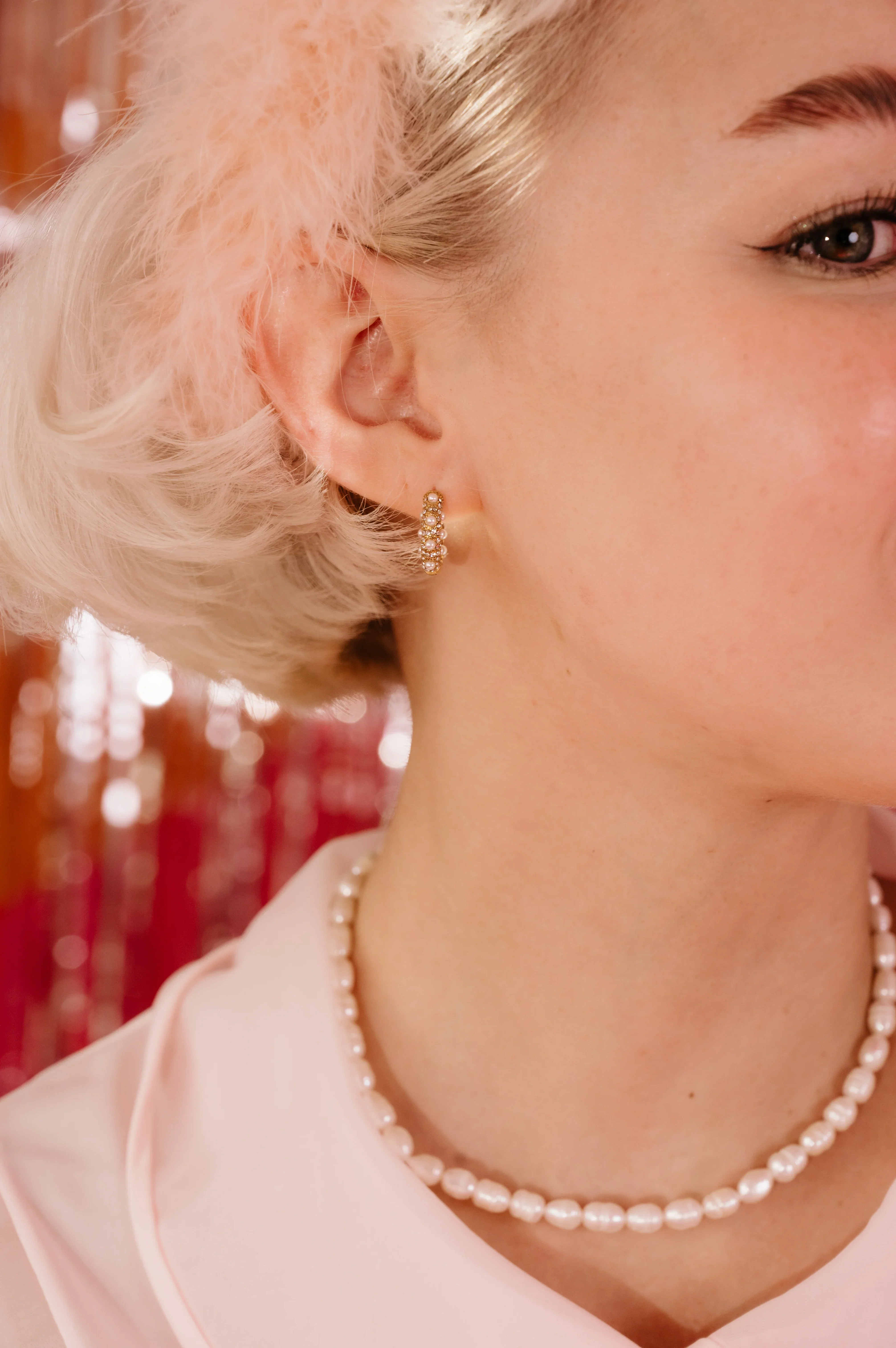 Angelic Diamond and Pearl Hoops - Image 4