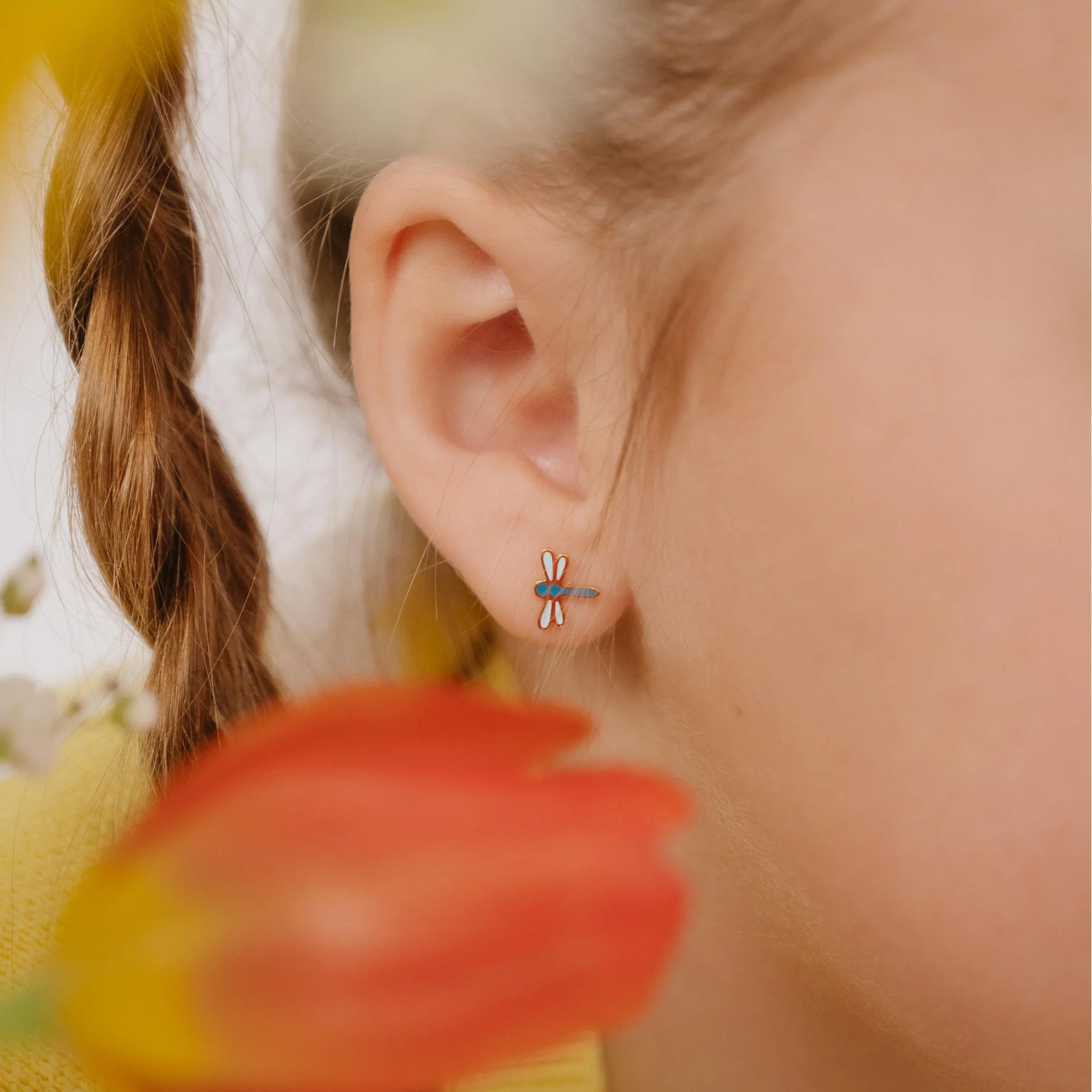 Dragonfly Enamel Flat Back Stud - Image 2