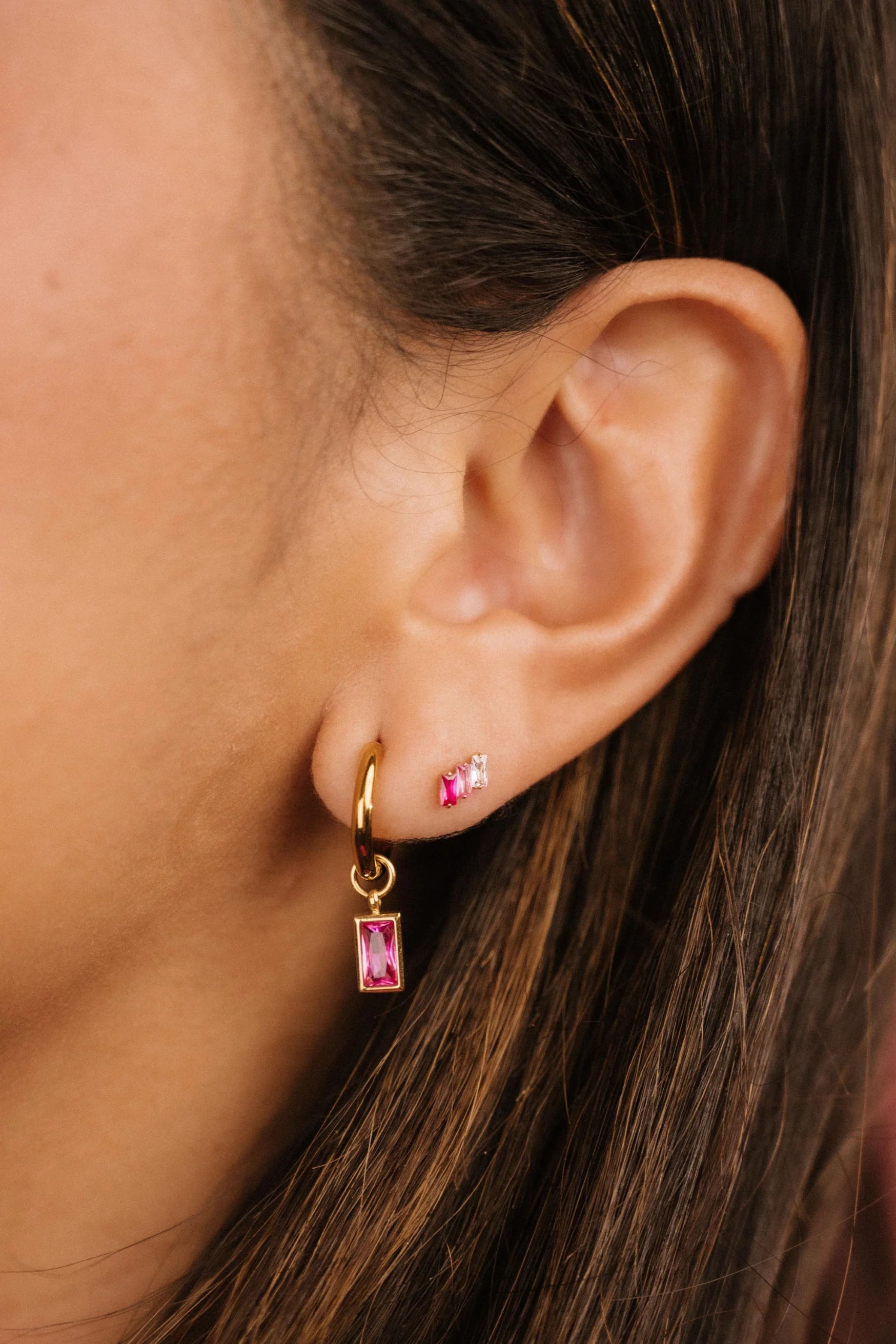 Drift Flat Back Stud - Pink - Image 2