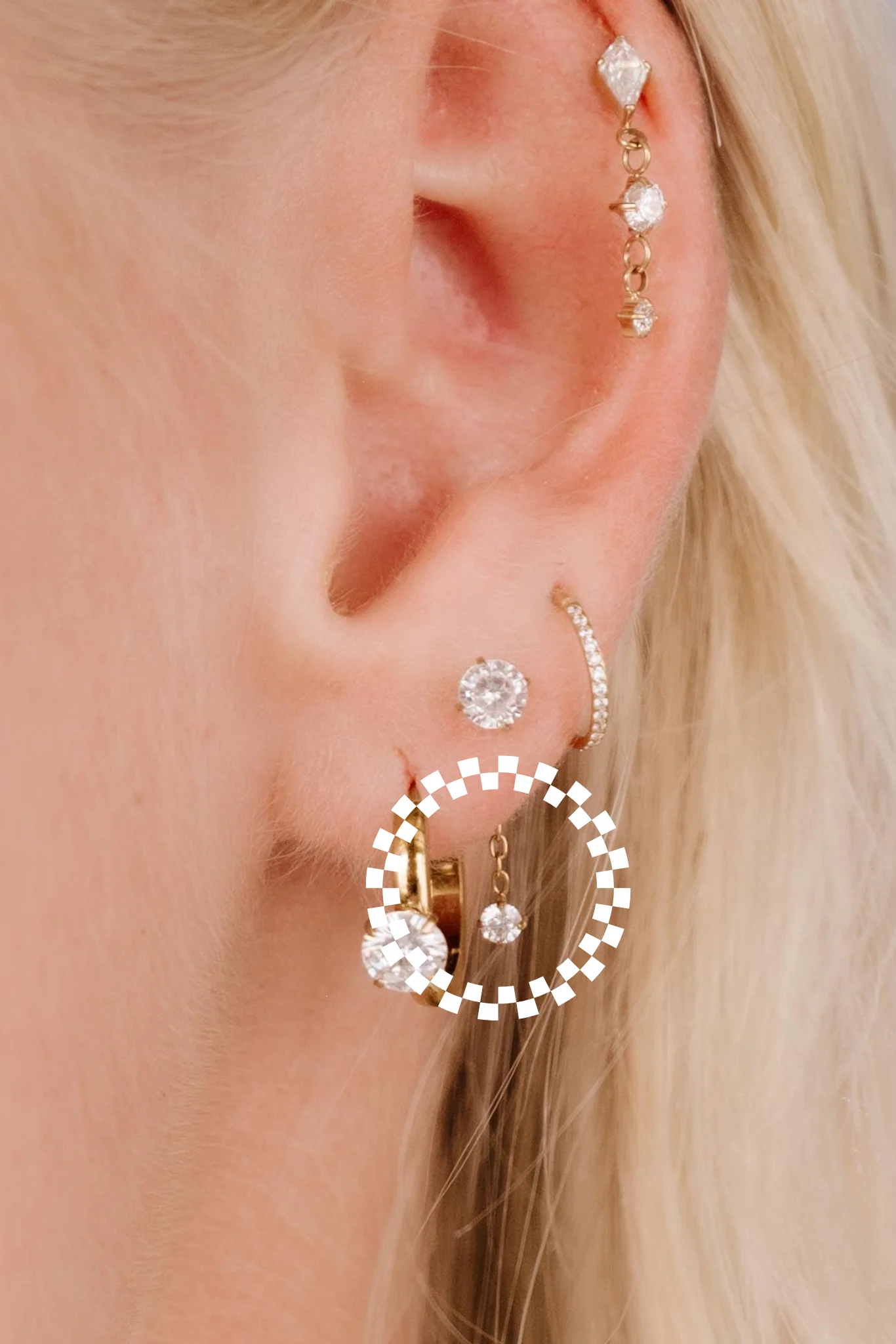 Drop Zirconia Hoop Charm - Image 2