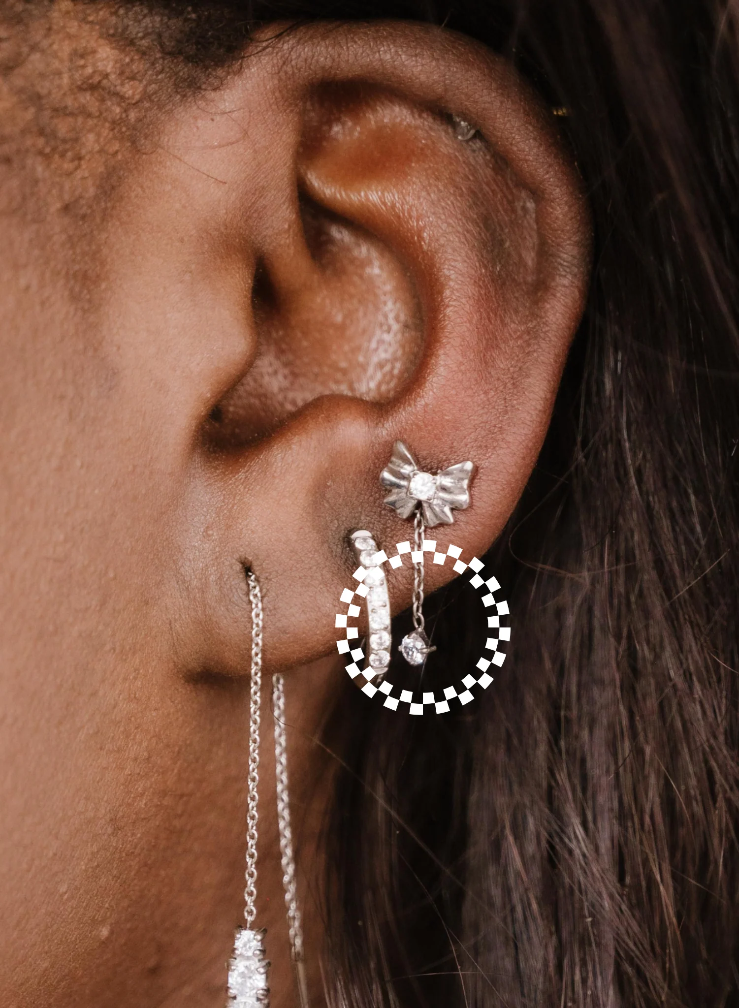 Drop Zirconia Hoop Charm - Image 4