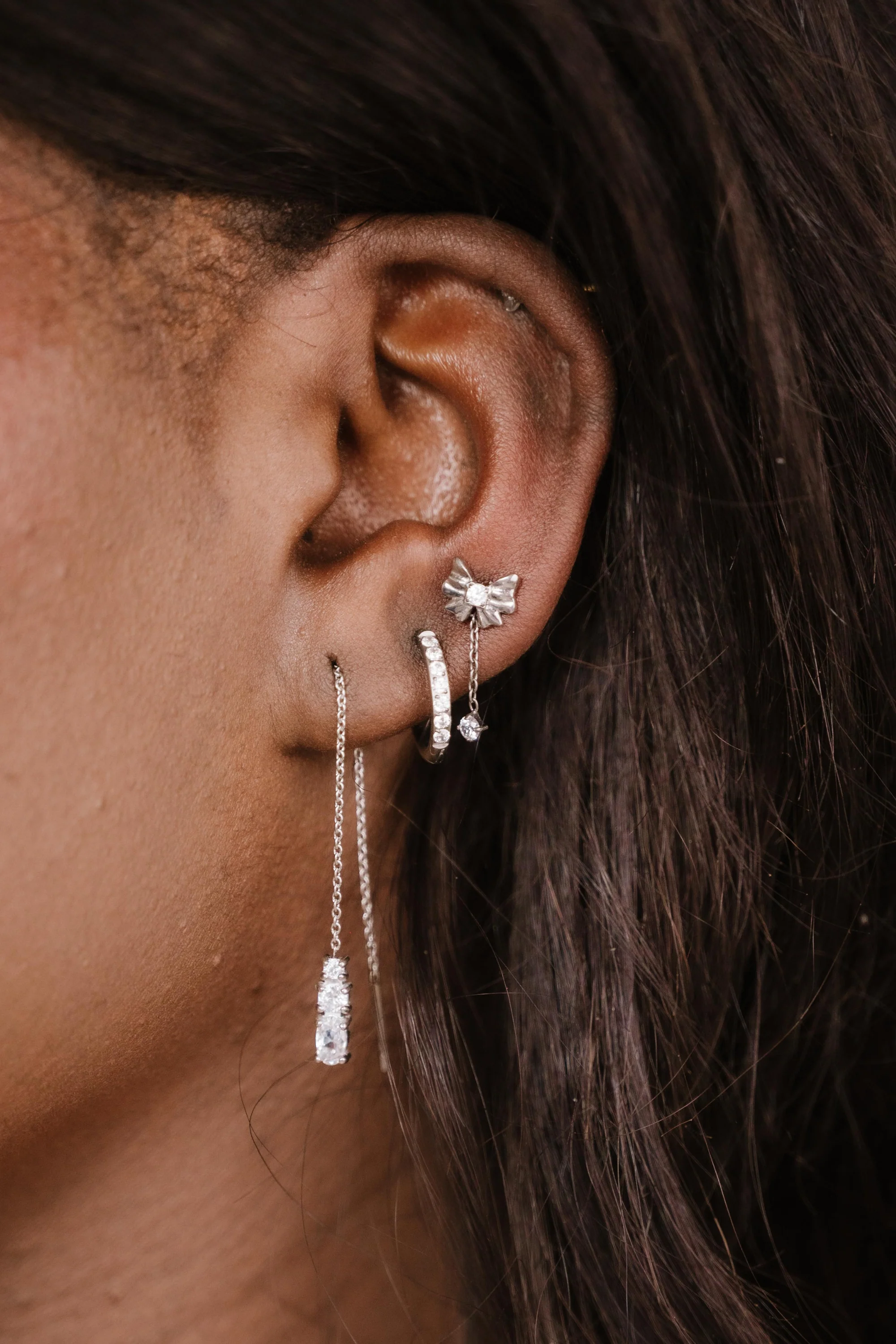 Drop Zirconia Hoop Charm - Image 5