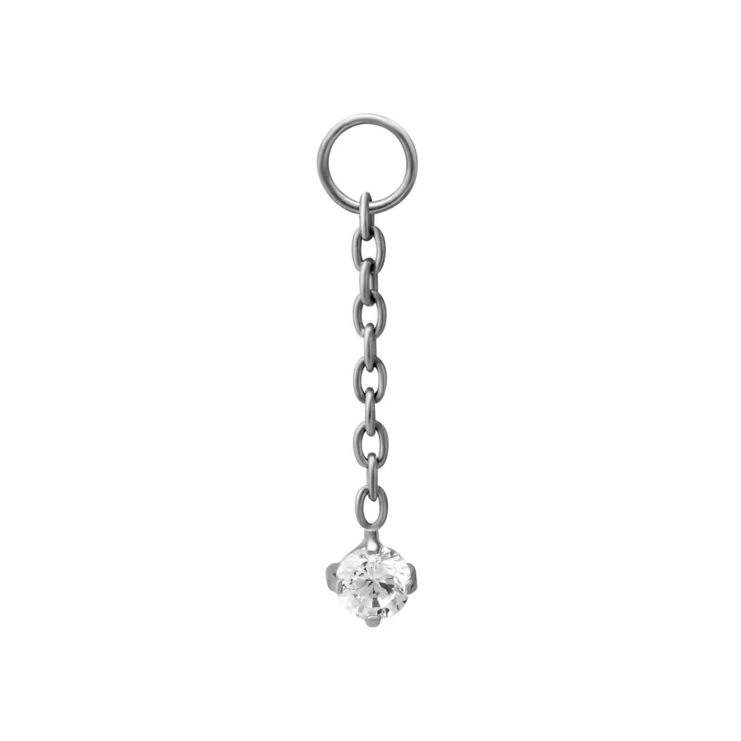 Drop Zirconia Hoop Charm - Image 6